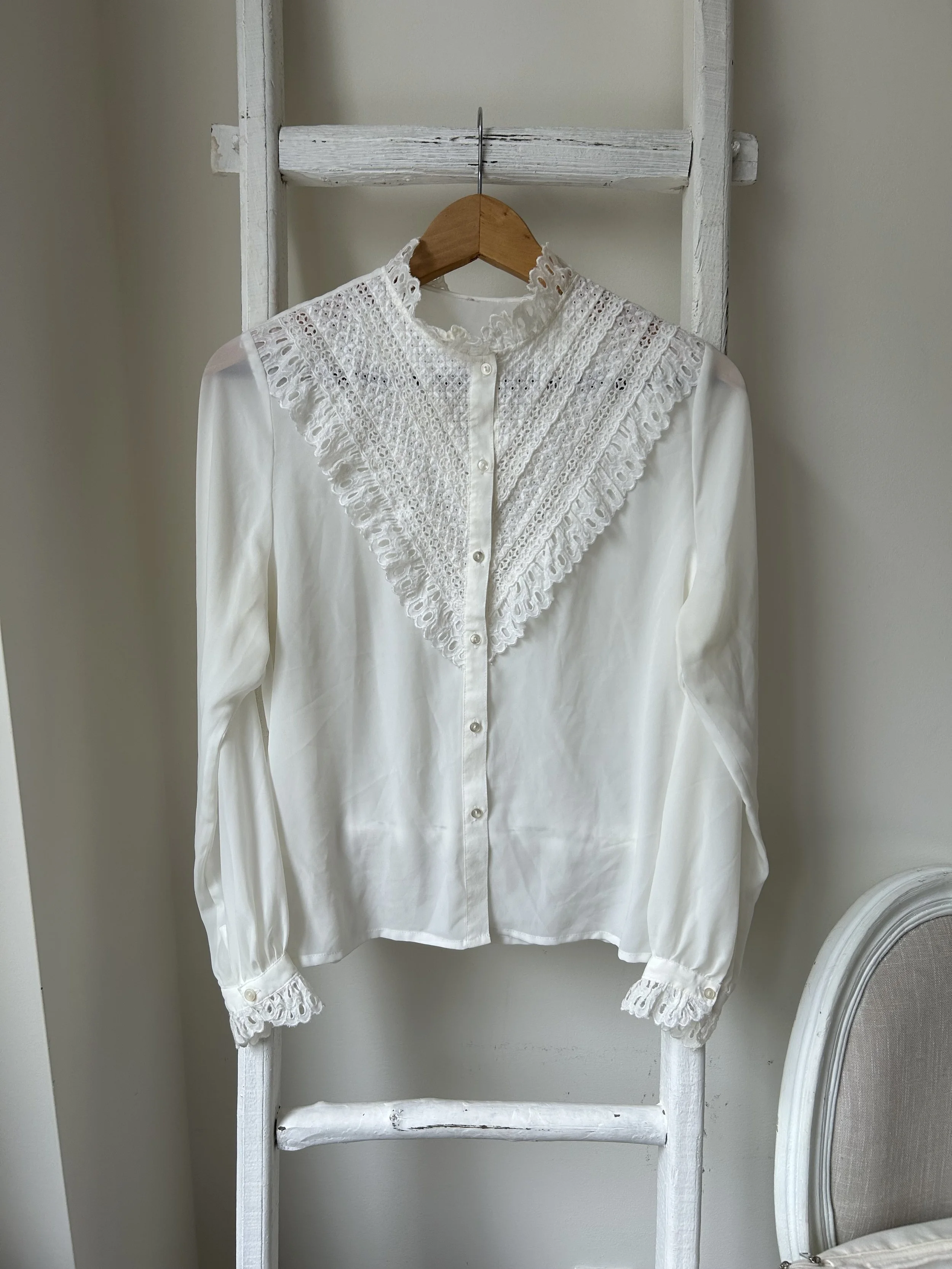 Lace Button Down Blouse