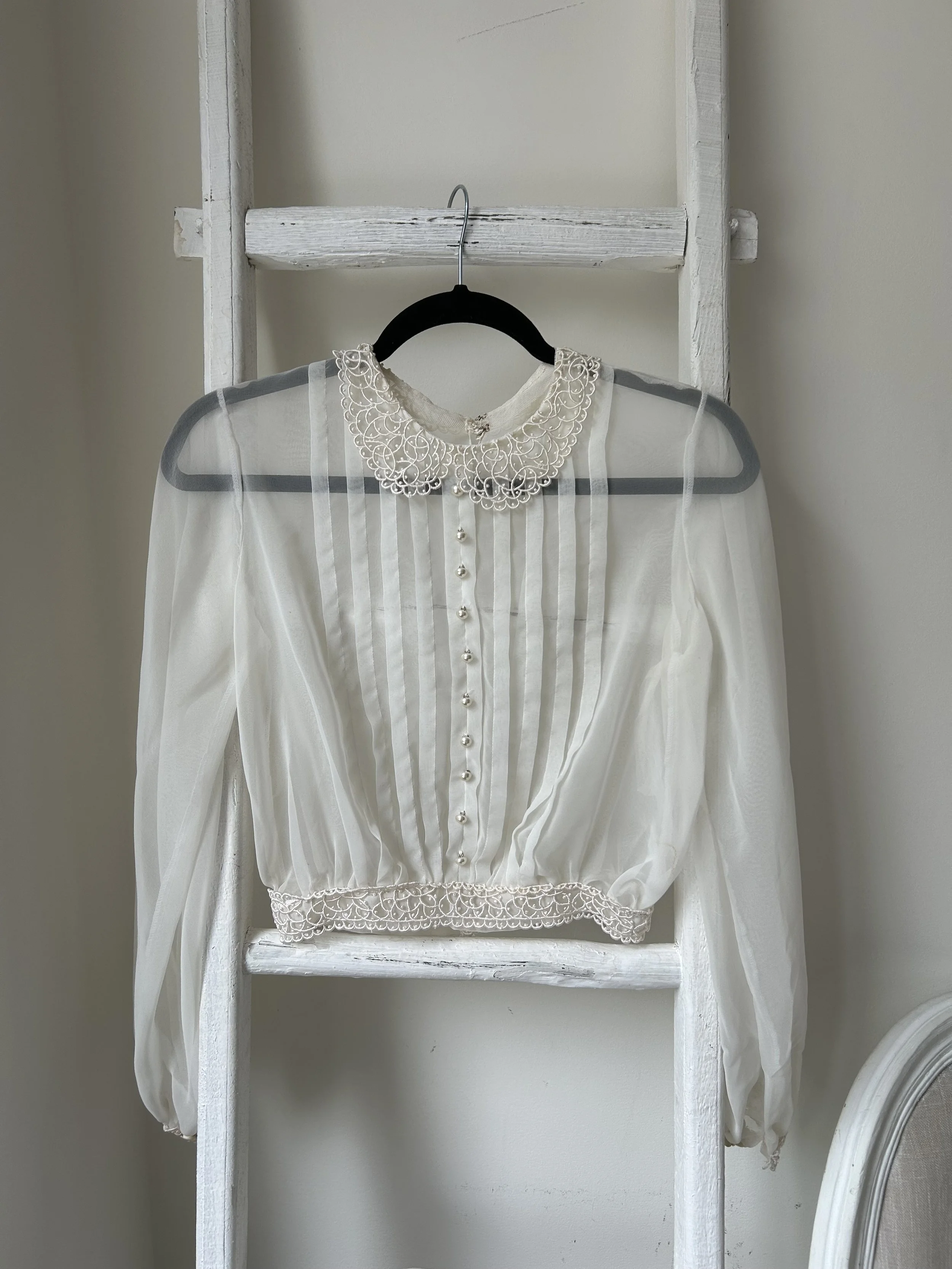 Vintage Open Back Blouse