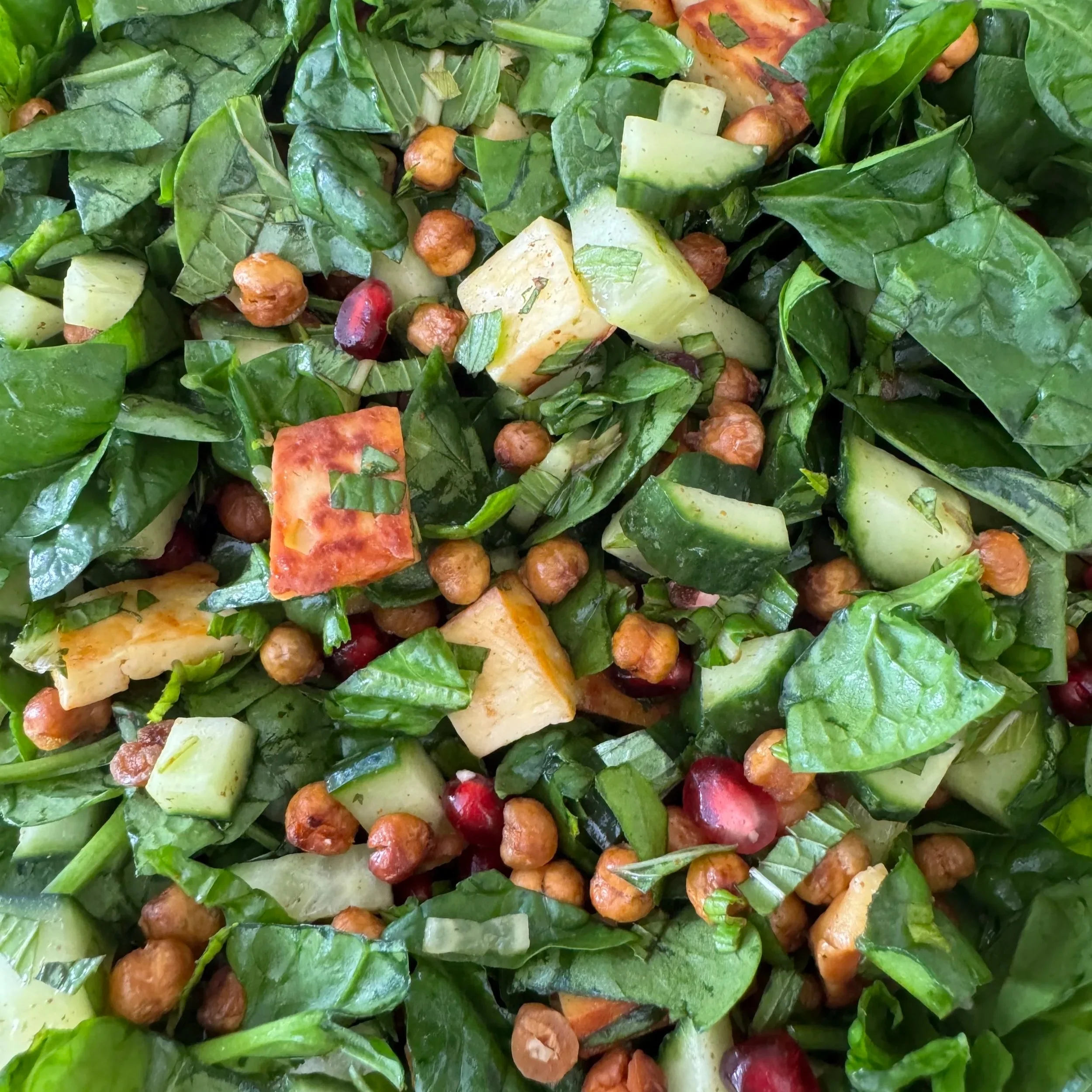 Hot Honey Halloumi and Pomegranate Salad