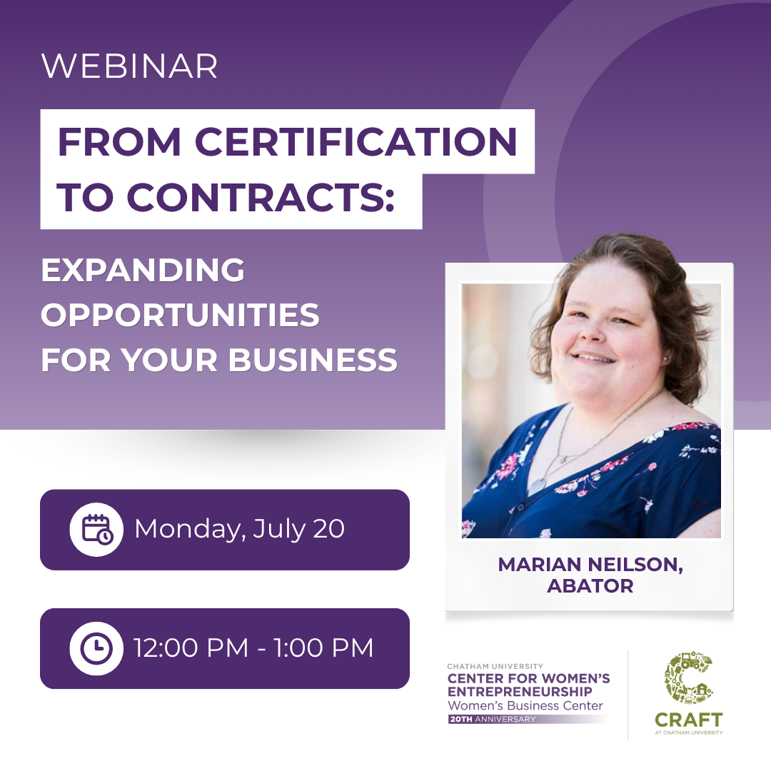 Webinar: From Certification to Contracts: Expanding Opportunities for Your Business&nbsp;