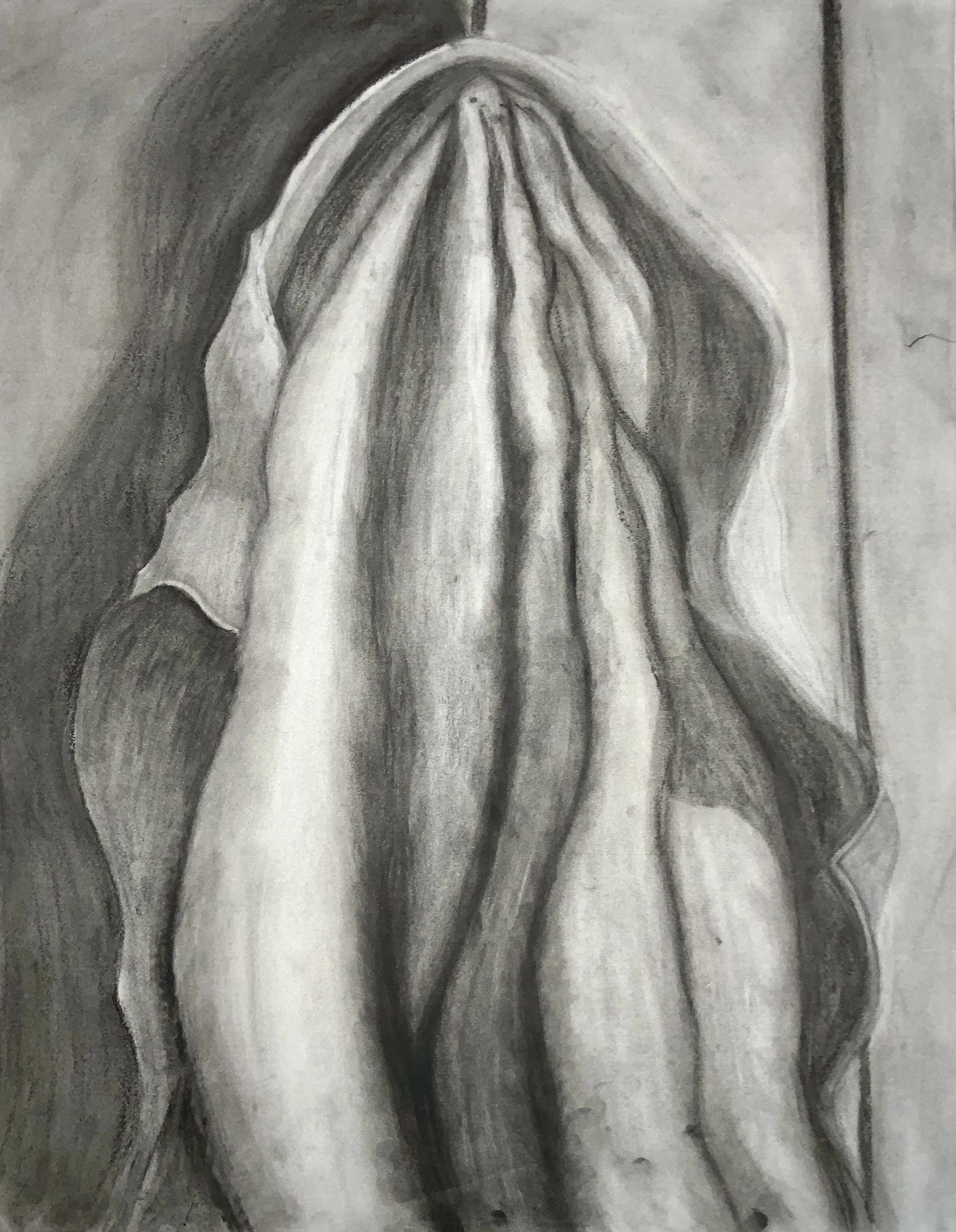 Fabric Study (Charcoal on paper)