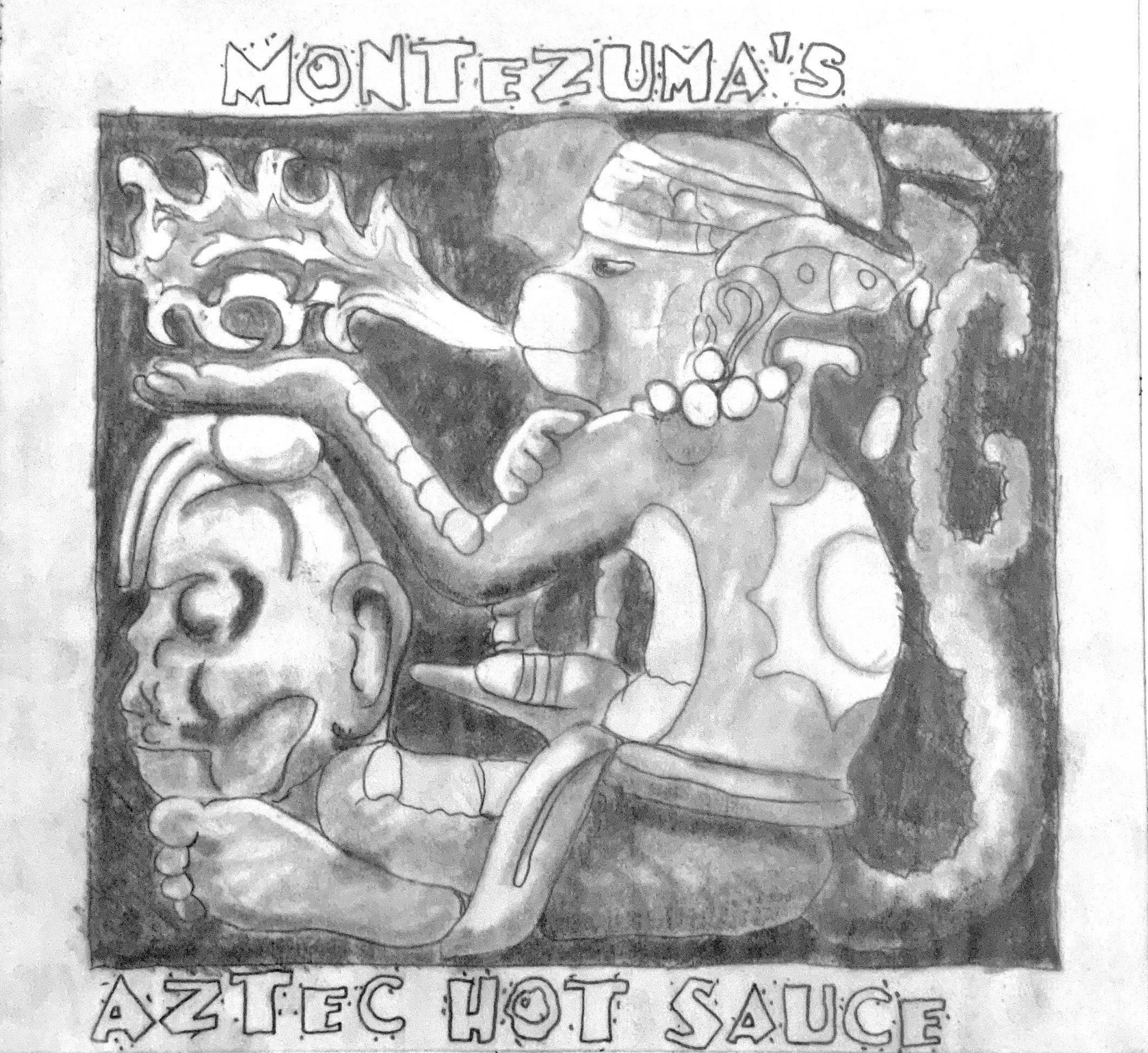 Study for Hot Sauce Label (Graphite on Tracing Paper)