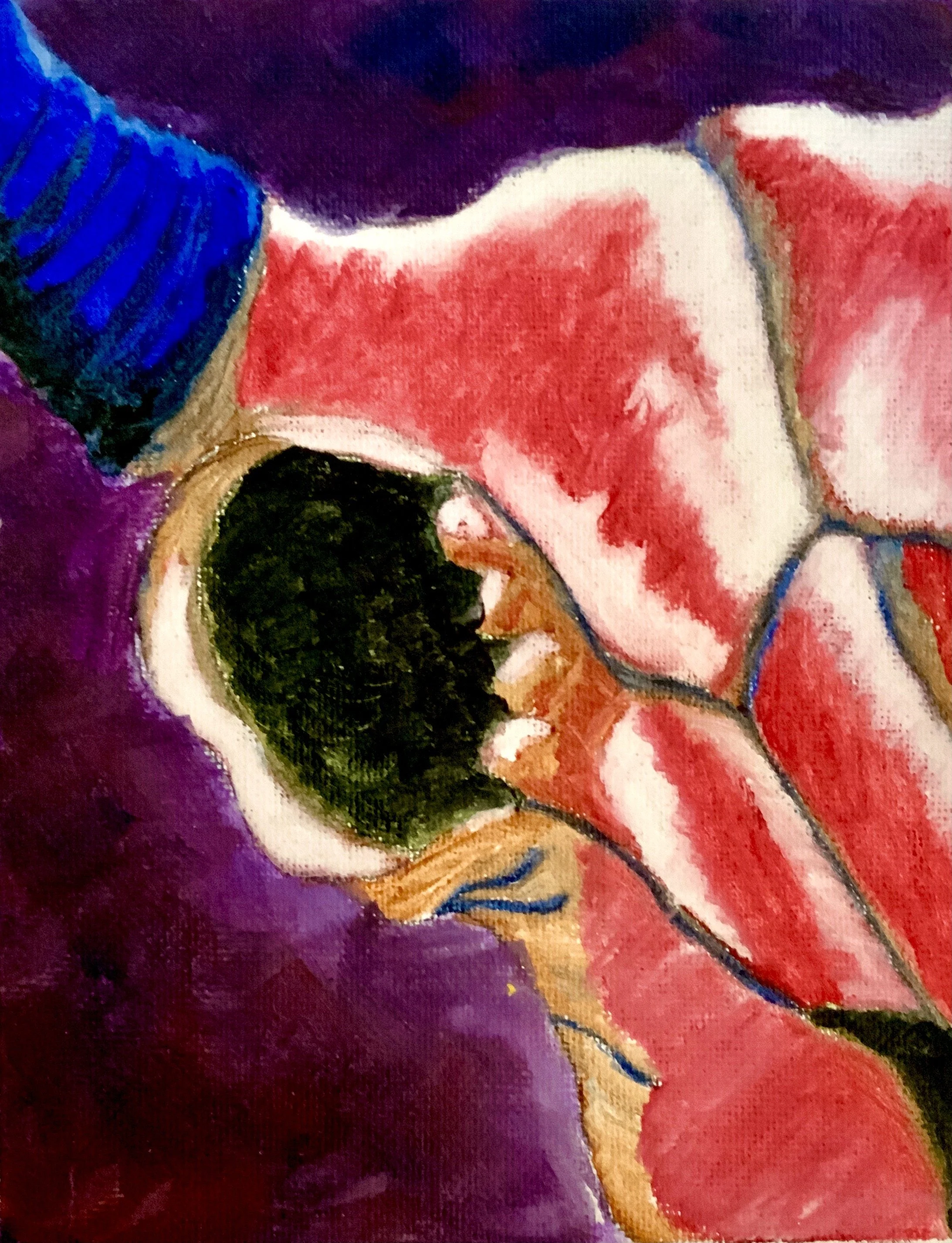 Bull Skull Study Right (Acrylic on canvas board)