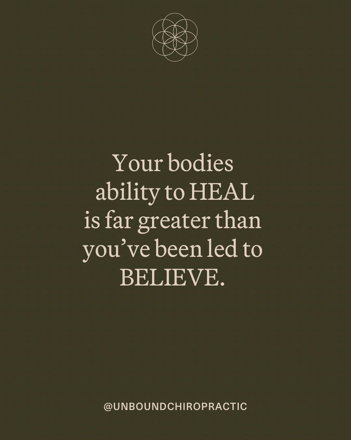 Do you trust in your bodies ability to heal? 

Given the right environment your bodies ability to heal, reorganise, recover and thrive is far greater than you may have been led to believe ✨