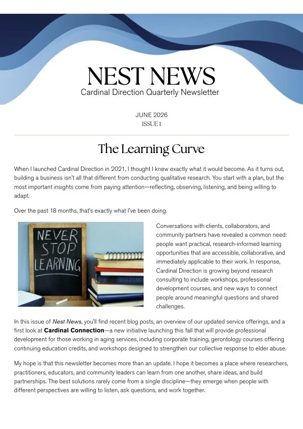 Welcome to the first issue of Nest Notes!