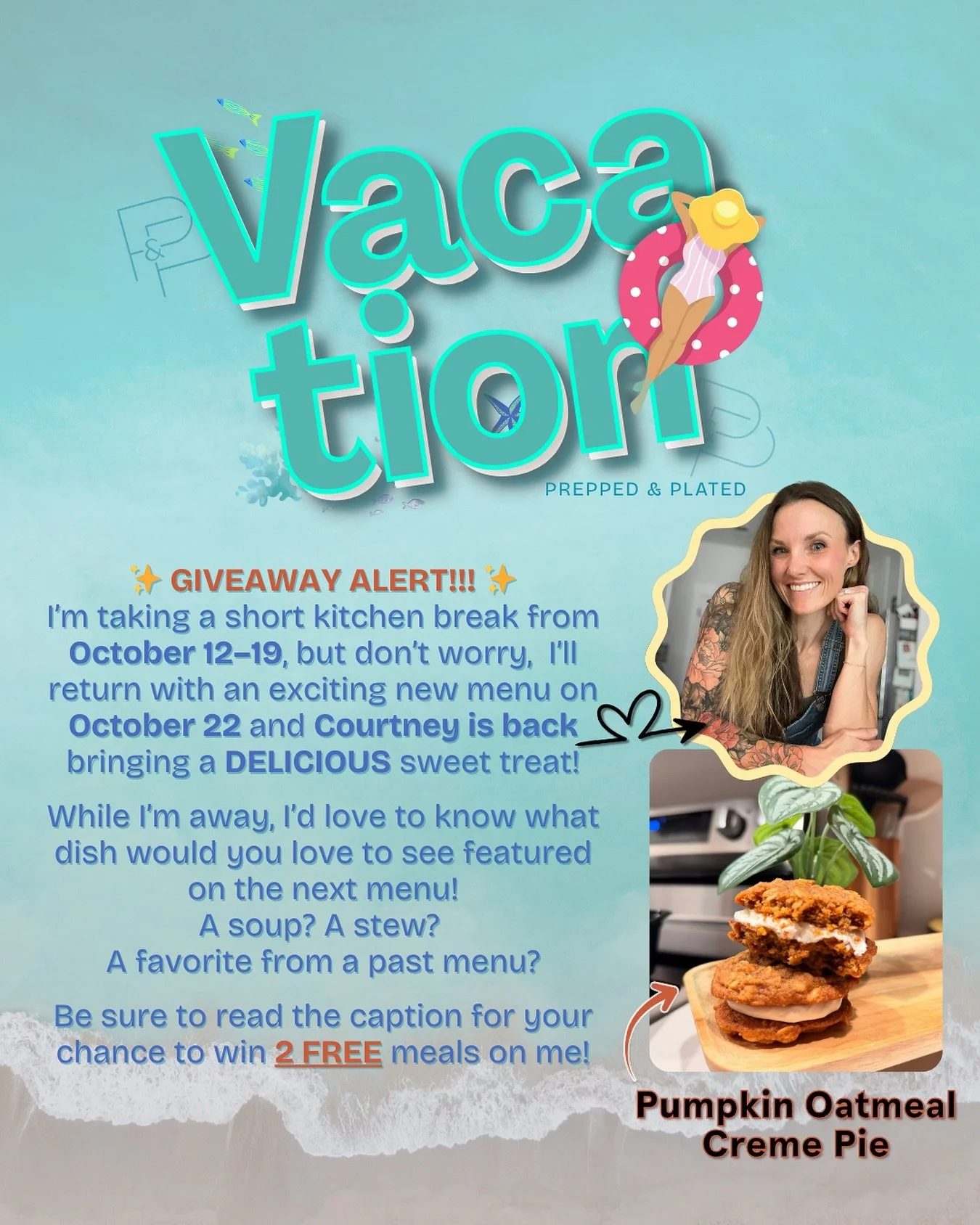 ☀️Vacation mode is ON October 12&ndash;19 but your girl is already dreaming up the next menu 👩🏻&zwj;🍳

Here&rsquo;s the deal. I want YOU to help me create it!

🍴 Comment a meal you&rsquo;d love to see featured when I&rsquo;m back October 22. It c