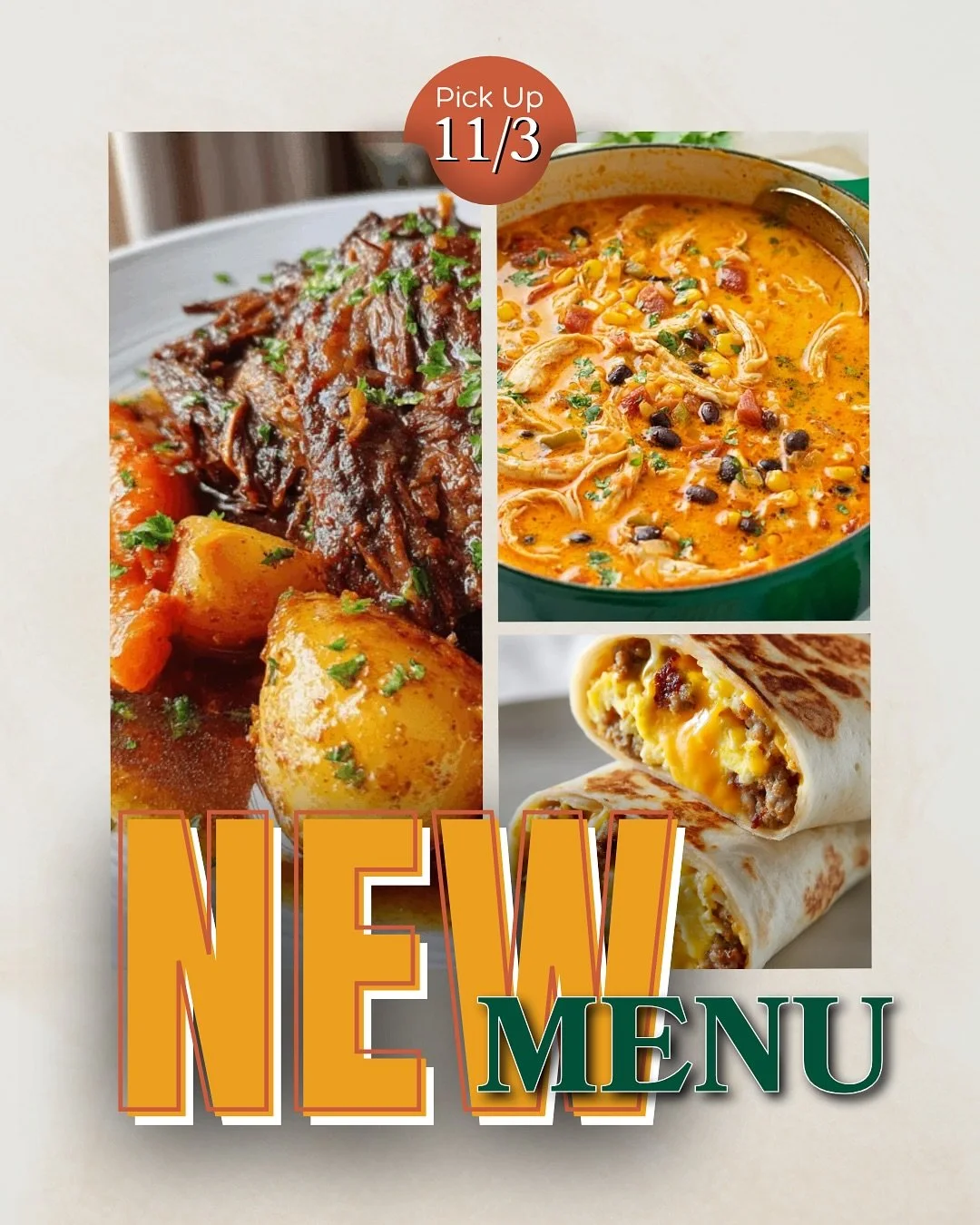 🍂 Cozy season has officially clocked in, and this week&rsquo;s menu is serving pure comfort in every bite! Whether you&rsquo;re fueling your midday hustle with a hearty lunch or winding down after a long day, these meals are made to warm your soul a