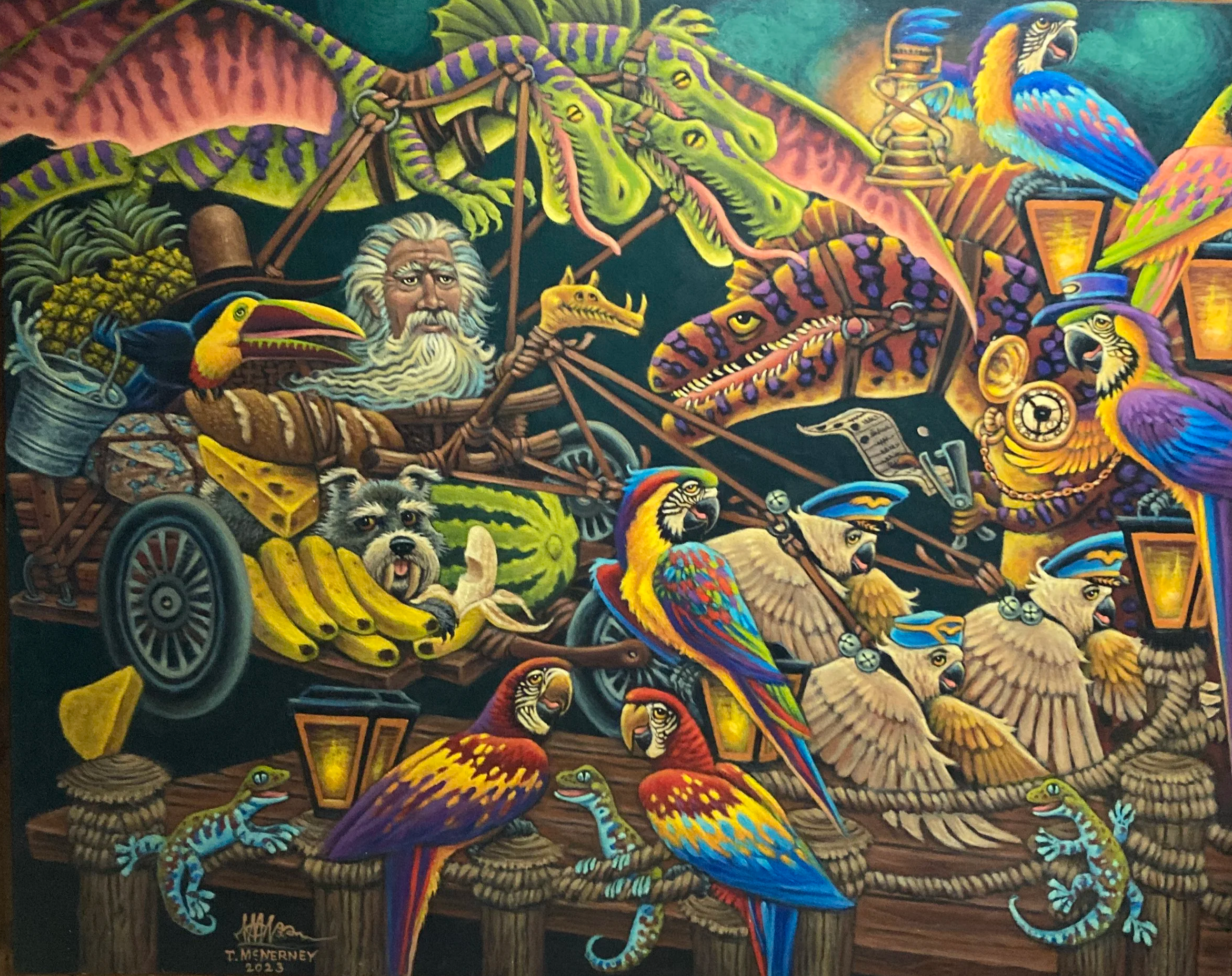 Dragon Wagon (2024) acrylic on canvas