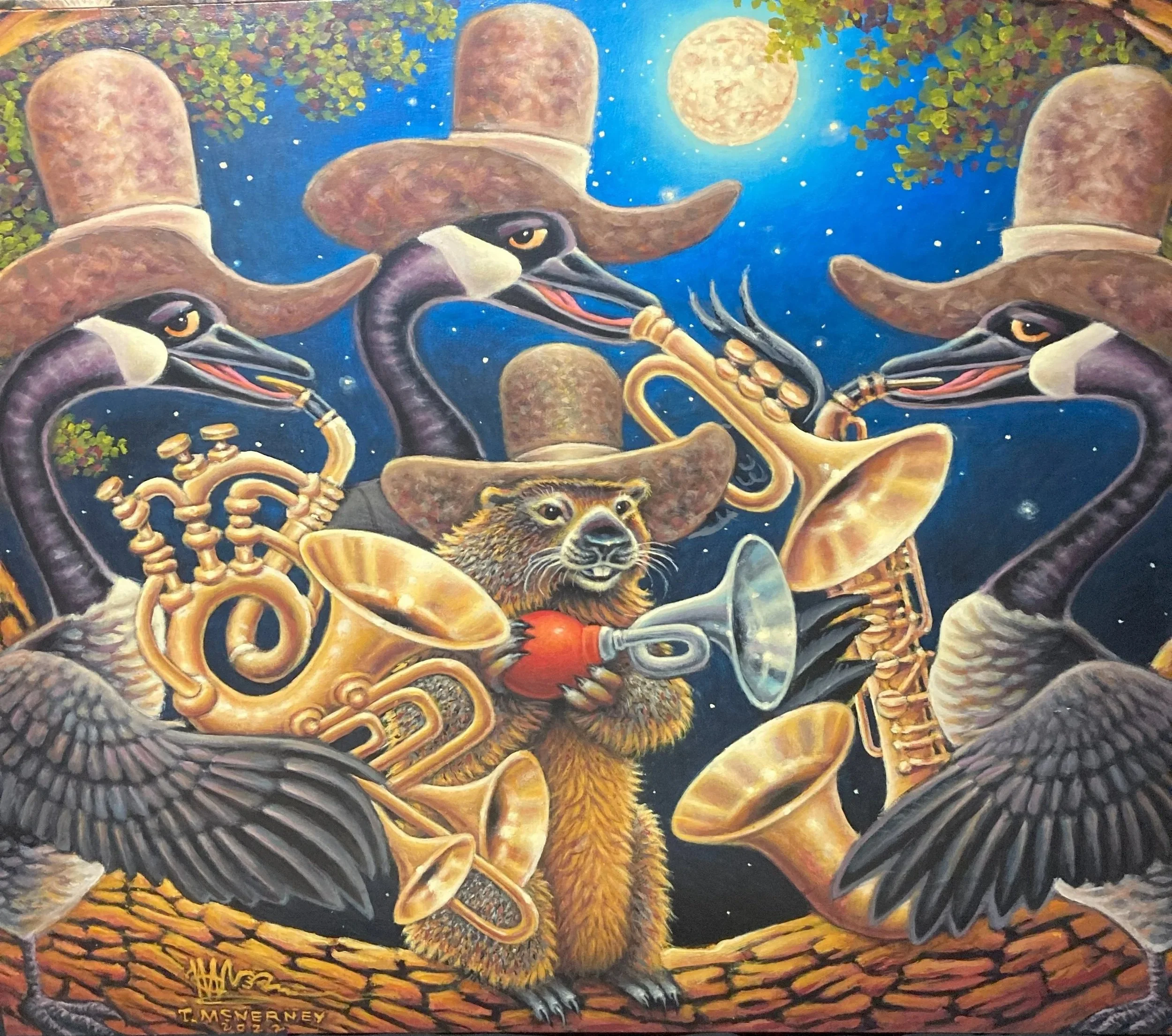 Geese Band (2024) acrylic on canvas