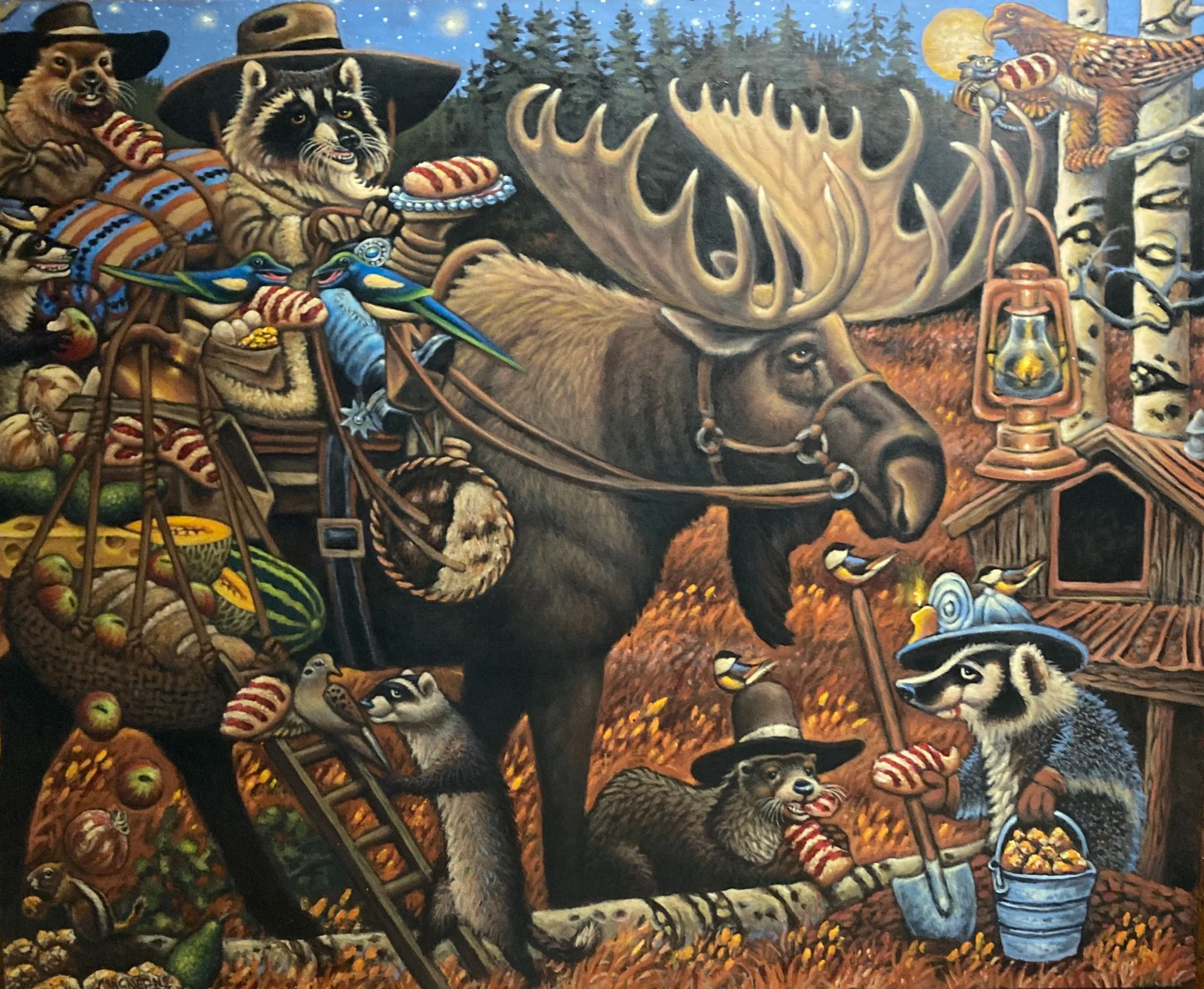 Mining Camp (2024) acrylic on canvas