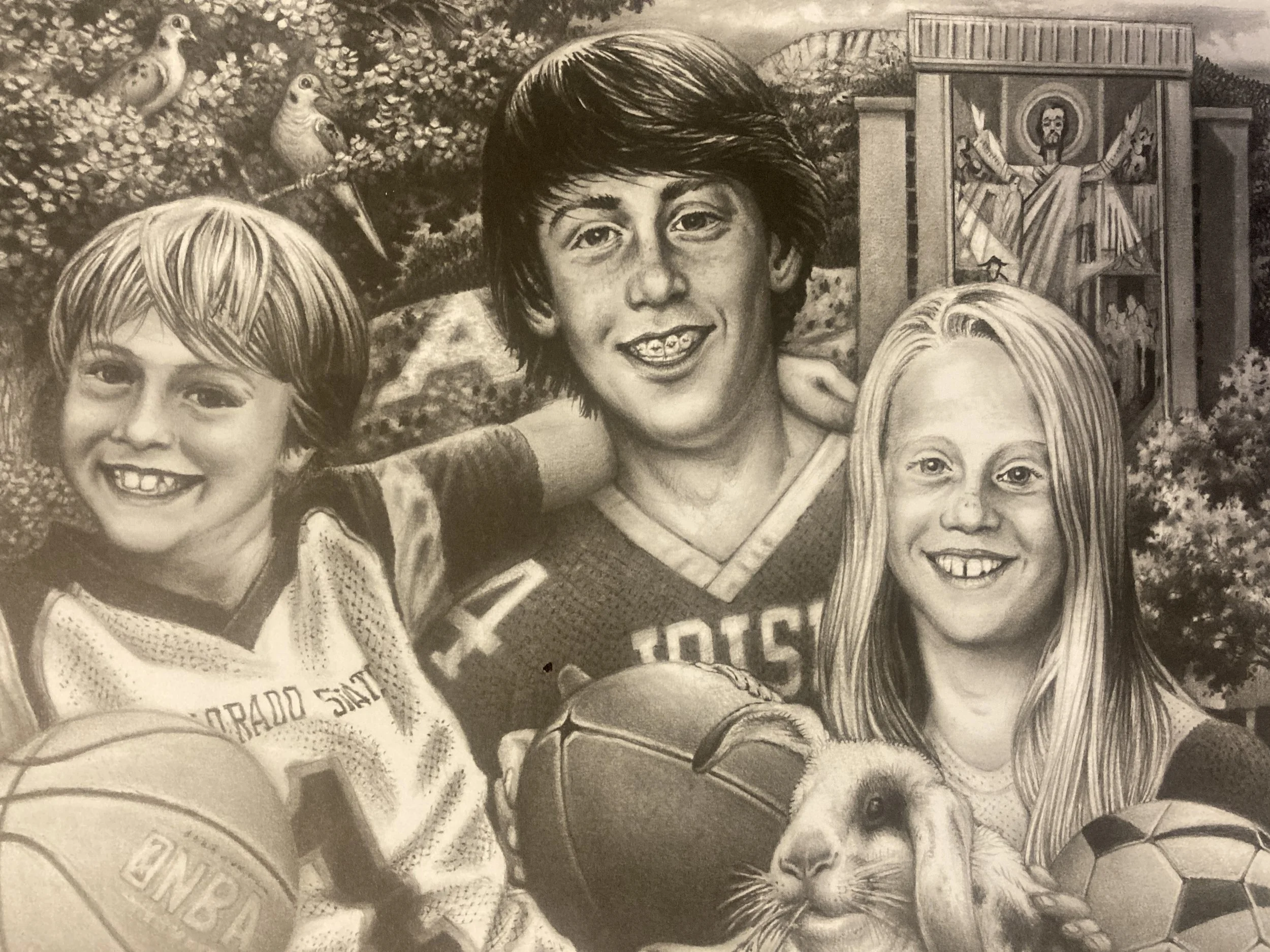 Jenkins Fam, 2012, Graphite on Paper, 10" x 15", private collection