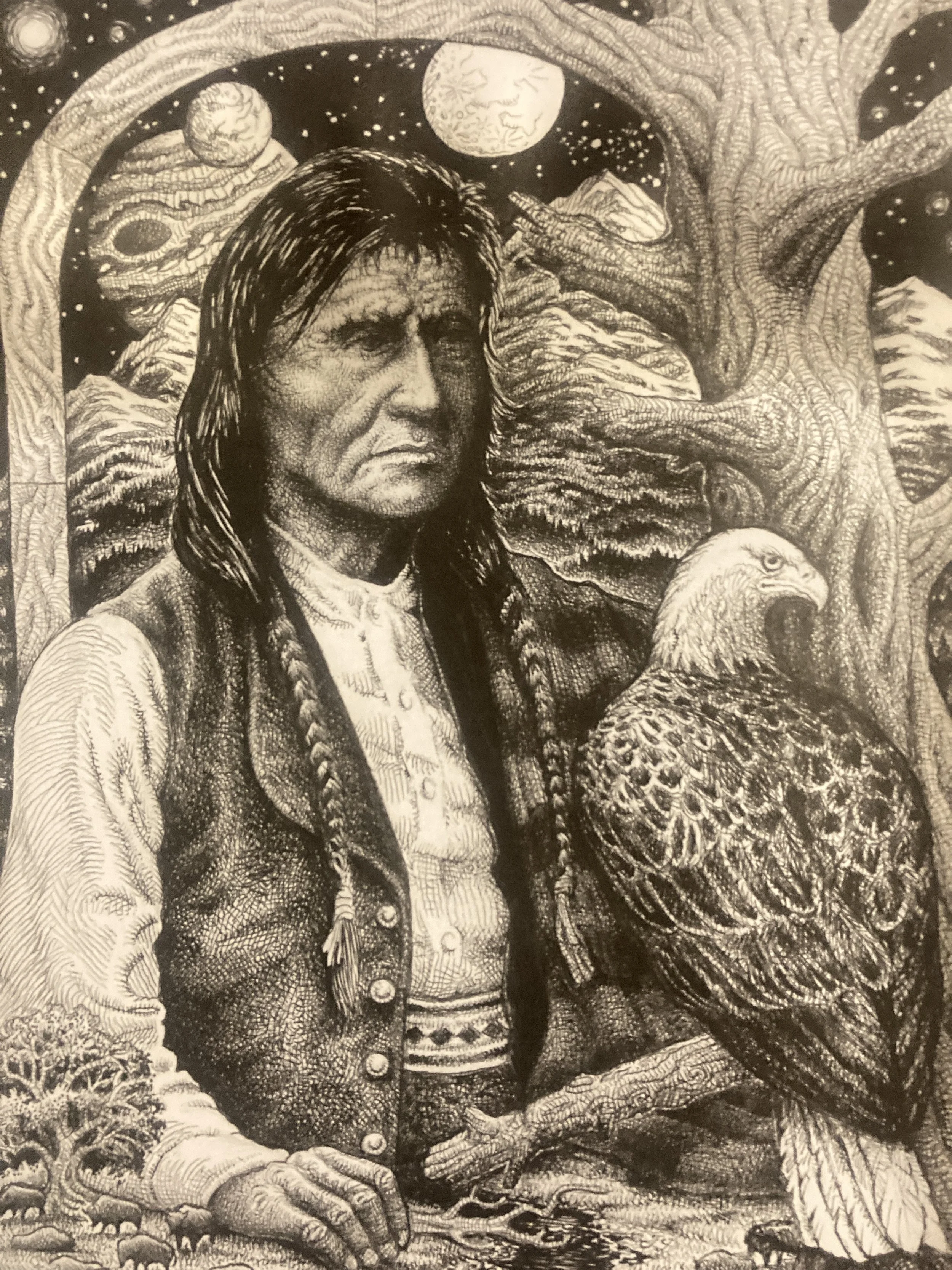 Chief Friday, 2012, Ink on Paper, 10" x 16"