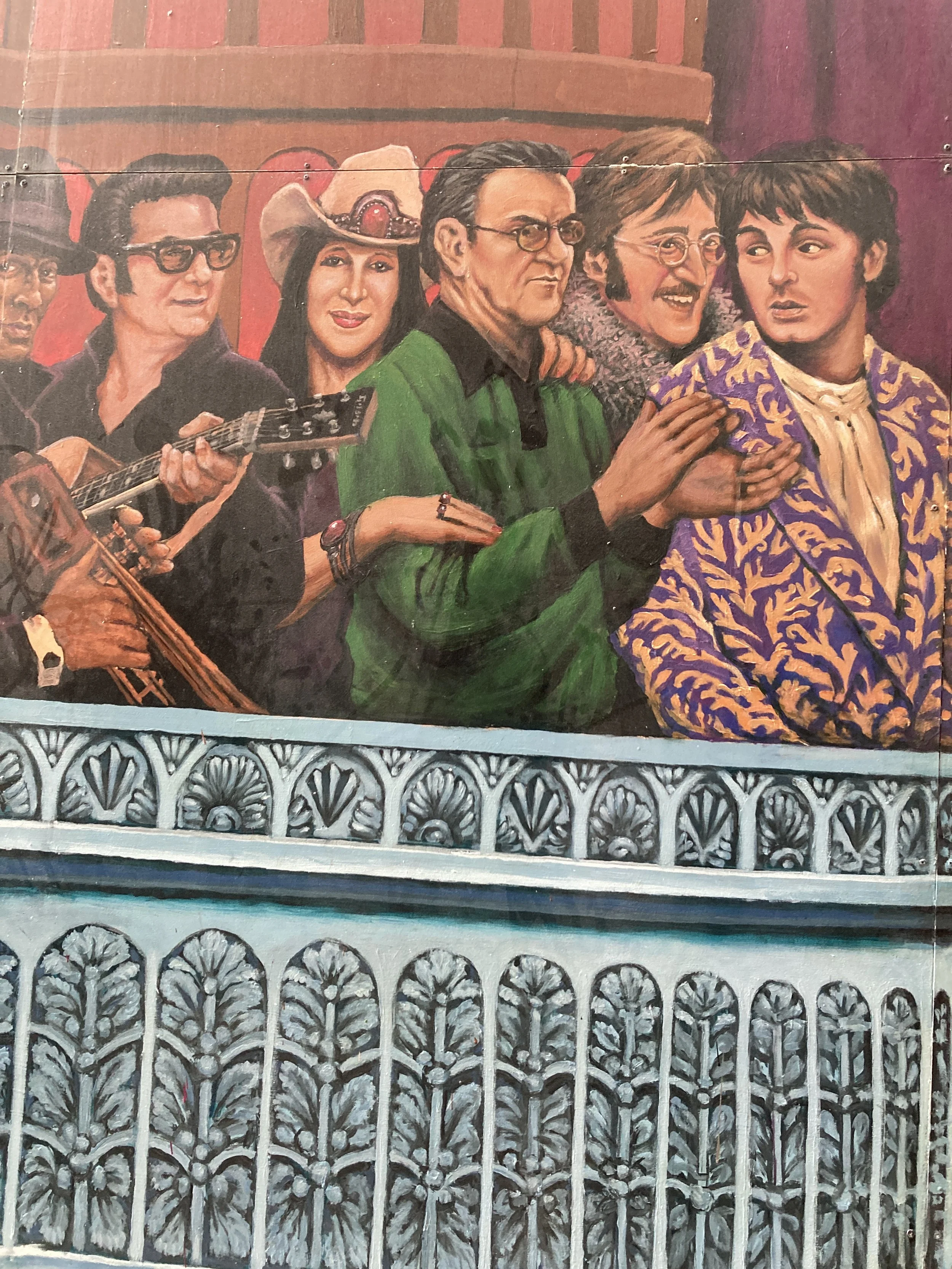 Detail of Jazz Alley, 2013, exterior paint on aluminum panel, full size of mural 20' x 60', located in Old Town Fort Collins, commissioned by Bohemian Co. 