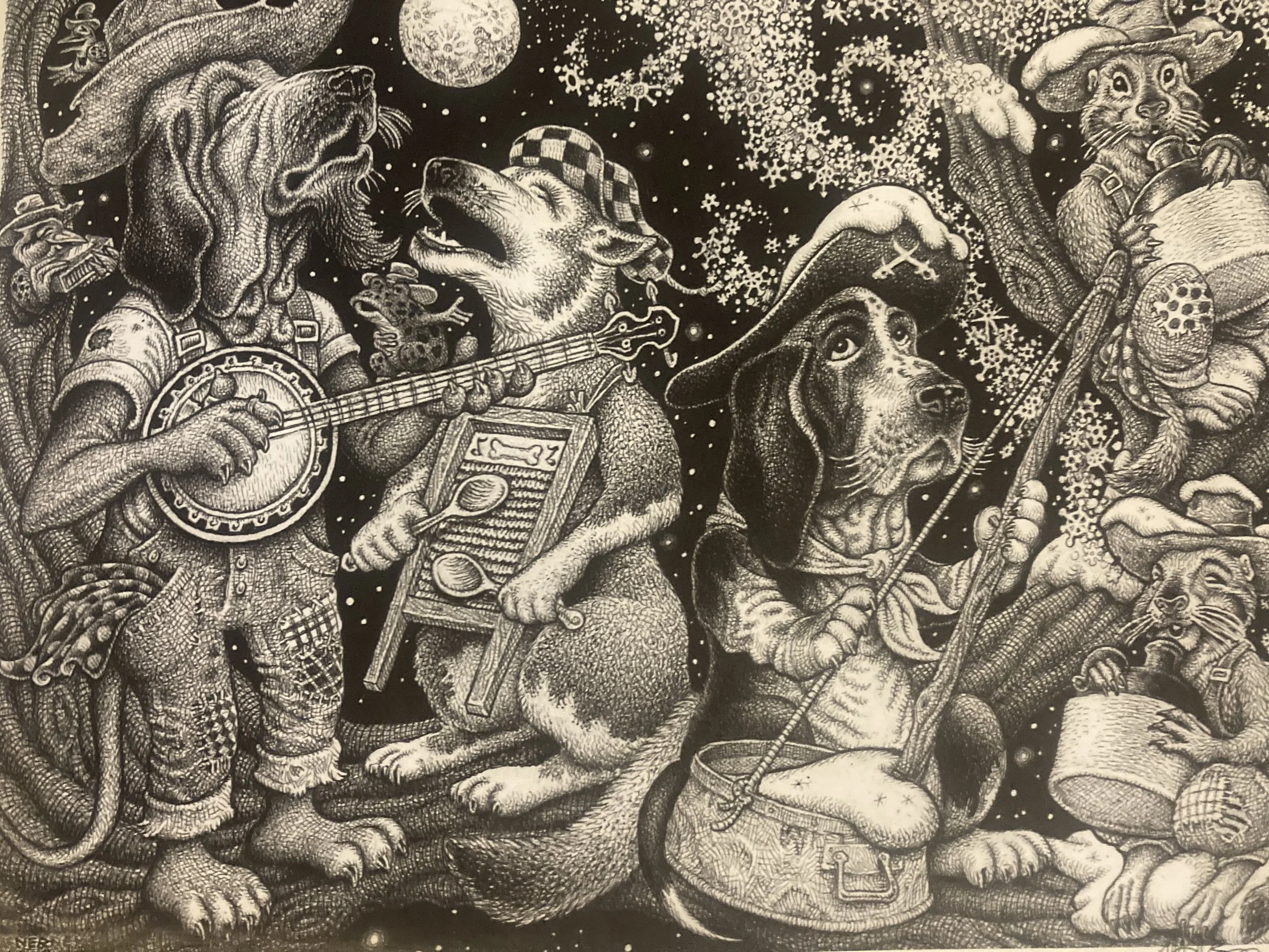 Boys Night Out, 2010, Ink on Paper, 12" x 18", COMING SOON! The Musical Three children's Book 