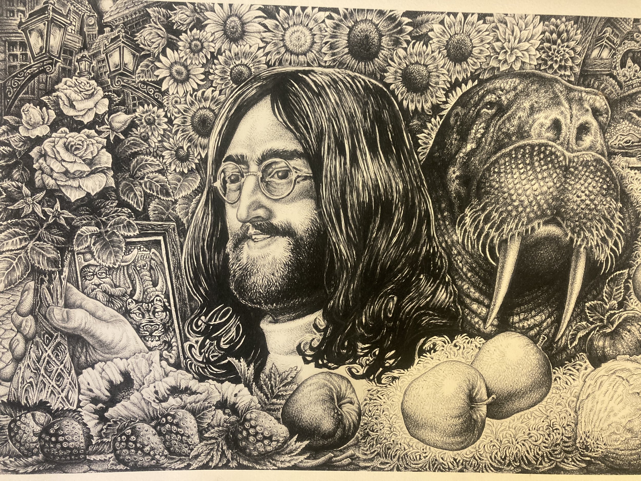 John's World, 2014, Ink on Paper, 13" x 20"