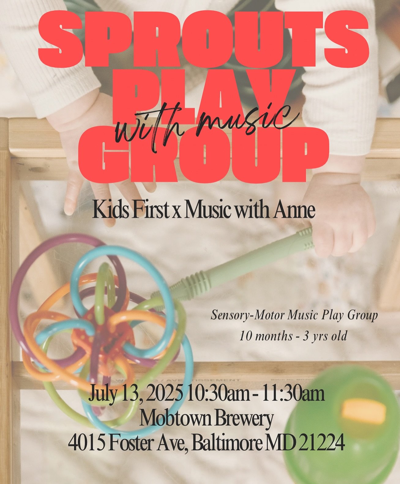 Sprouts is back in July! We&rsquo;re teaming up with Miss Anne from @music.with.anne to bring you a lively sensory-motor music play group! Get ready for instrument play, sensory bin exploration, climbing fun, and lots of dancing. Messy play and movem