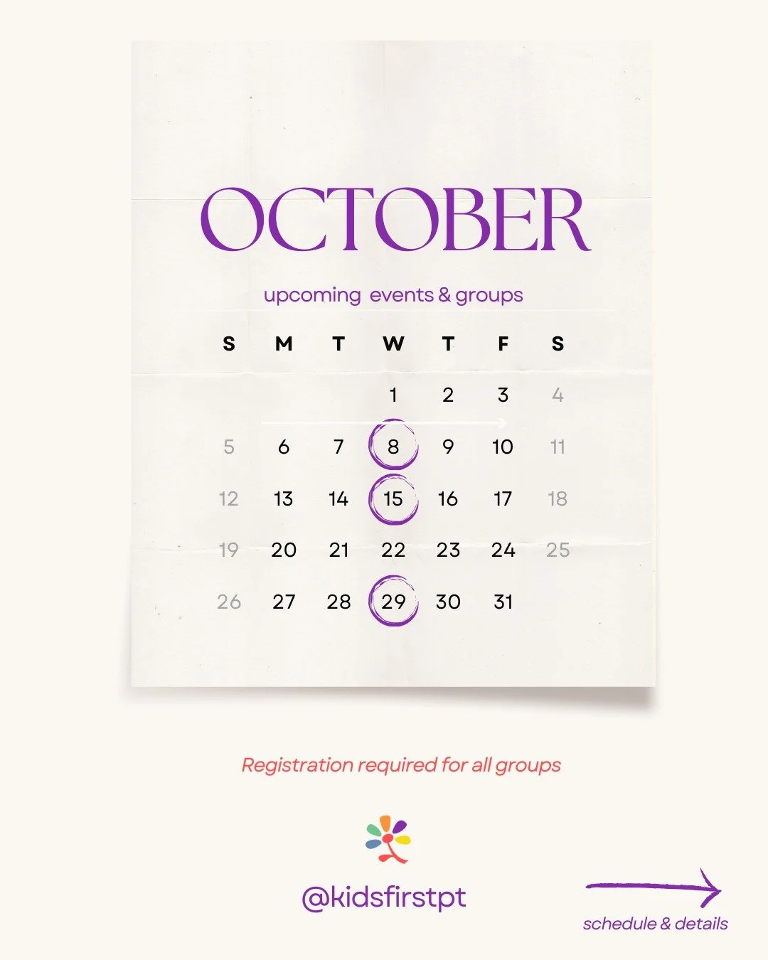 October is going to be a busy month of learning for Kids First, so limited tummy time and play group schedule! Excited to have @megwysong_doula.sleep.coach hanging out with us on 10/8 to chat about all things sleep so be sure to come hang out! 

Comm