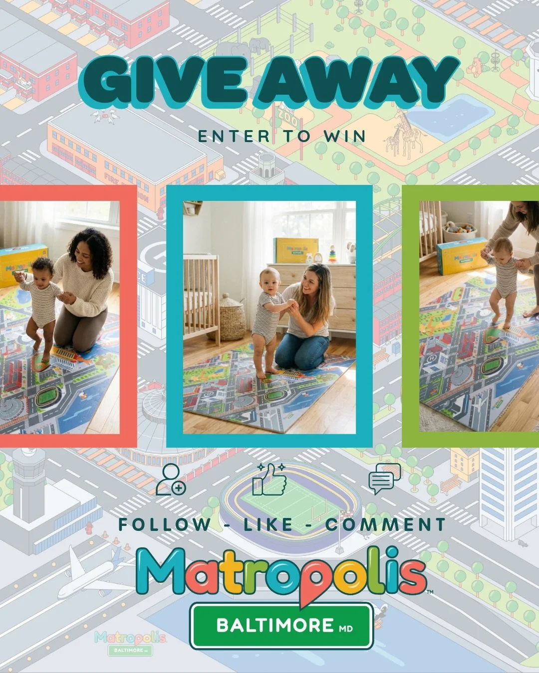 ✨ Holiday Giveaway ✨

We love supporting a local small businesses like  @matropolis.play! Created by a local Baltimore guy who wanted a play mat for his niece showcasing all the beauty that Baltimore has to offer, this is one of the coolest gifts you