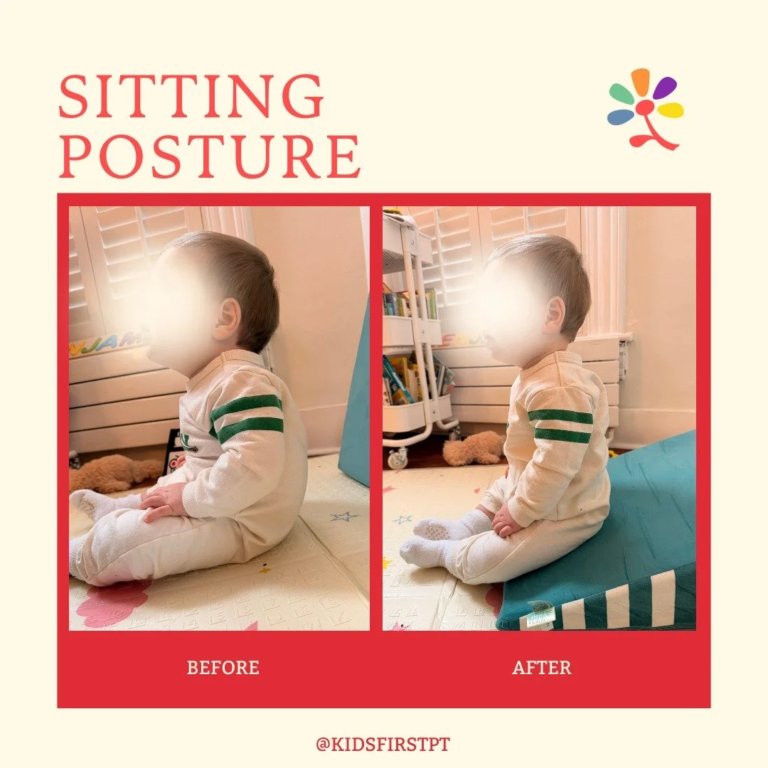A wedge is one of my favorite therapy hacks! A simple seating adjustment that can create meaningful changes in posture and stability ✨

Using a declined/wedge surface for kiddos who tend to sit with a &ldquo;slouched&rdquo; posture helps encourage a 