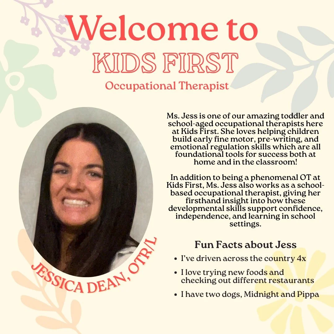 Did you know we offer more than just PT service at Kids First? Ms. Jess has been such a wonderful addition to our team and we're so lucky to have her! 

#baltimore #pediatrictherapy #pediatricot #handwriting #preschool