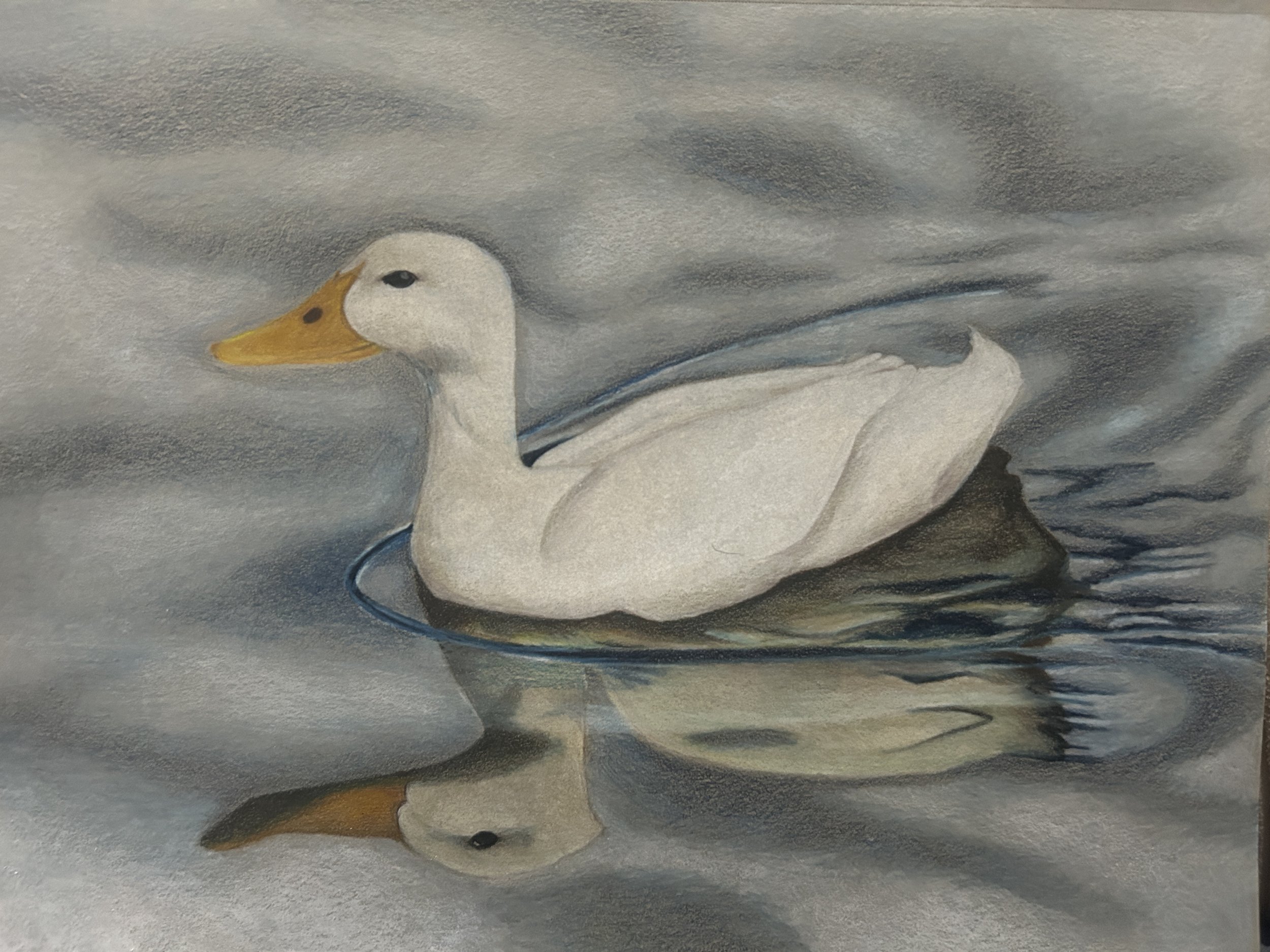 Moving Calm (2026), Colored pencil on paper, 12 x 9 in.