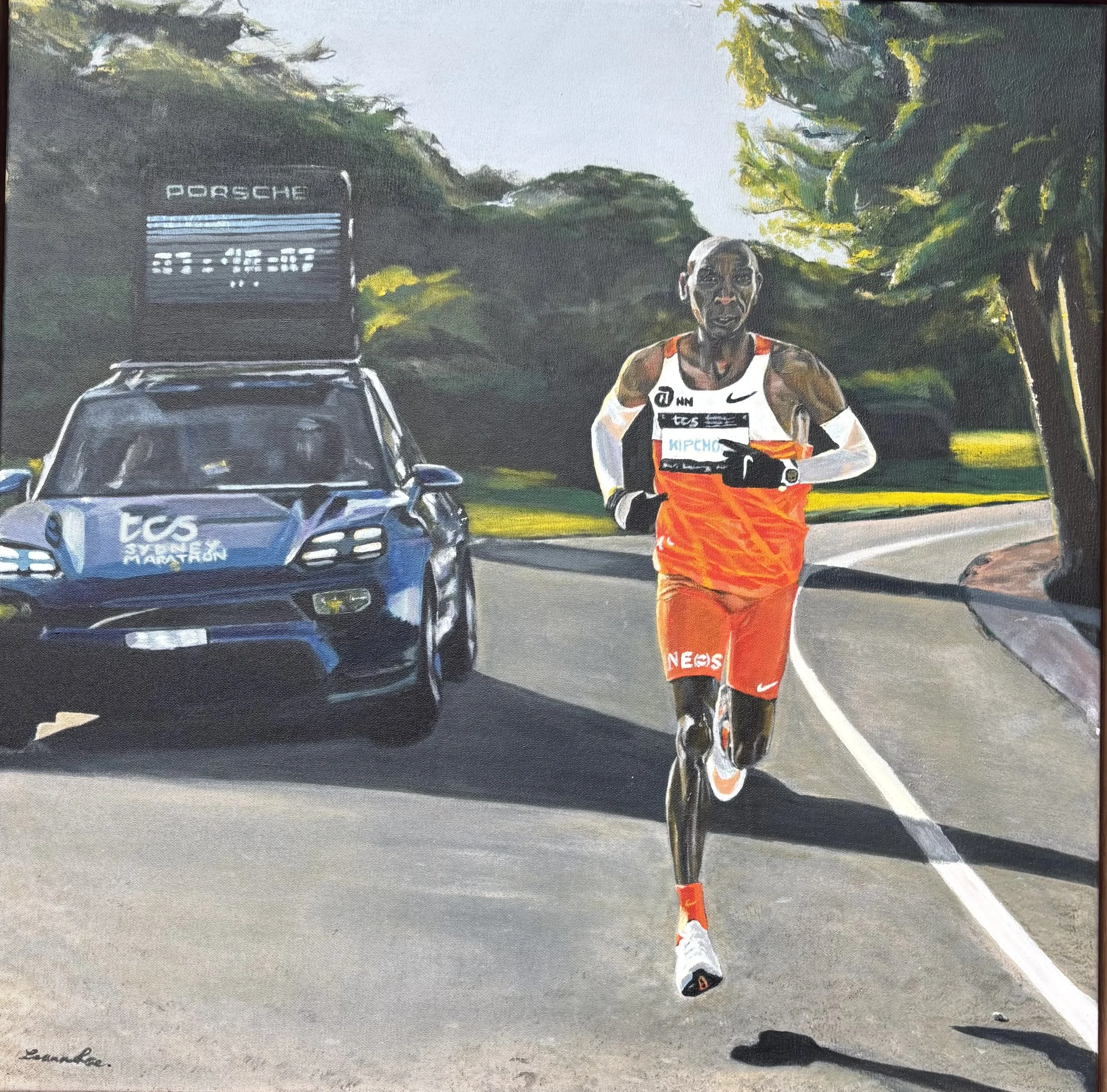 Eliud Kipchoge running in Centennial Park as part of Sydney Marathon in 2025. When Sydney became the 7th Abbotts World Marathon Major.