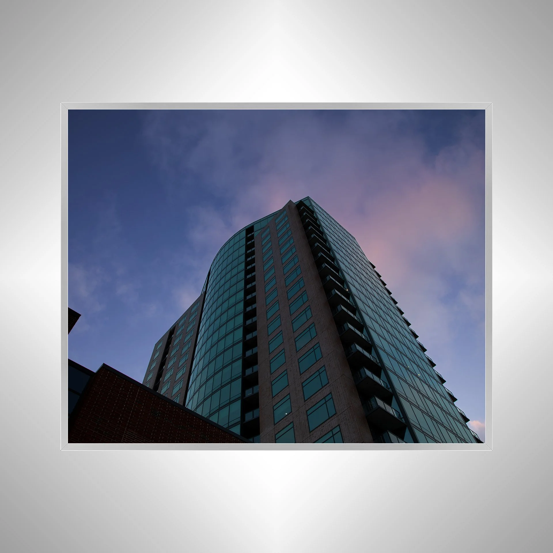 1:1 Norfolk, VA Sunset Behind Building- Silver Metal.jpg