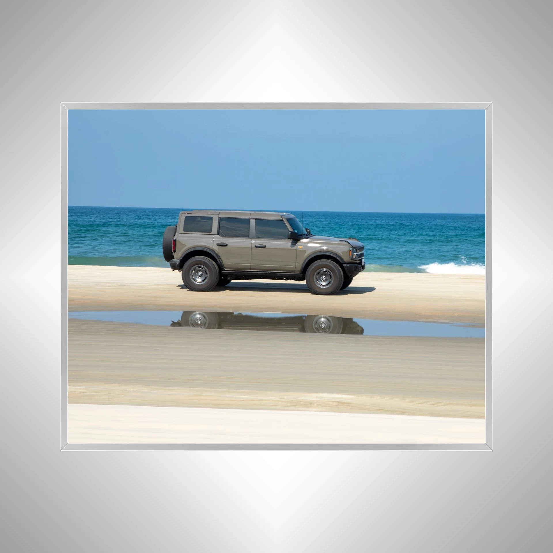 1:1 Beach Bronco in Carova with Reflection- Silver Metal.jpg