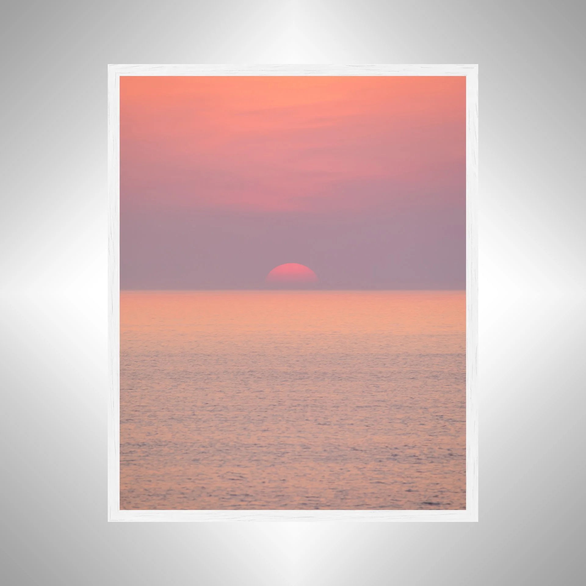 1:1 Beginning of Hazy Sunrise (Portrait)- White Wood.jpg