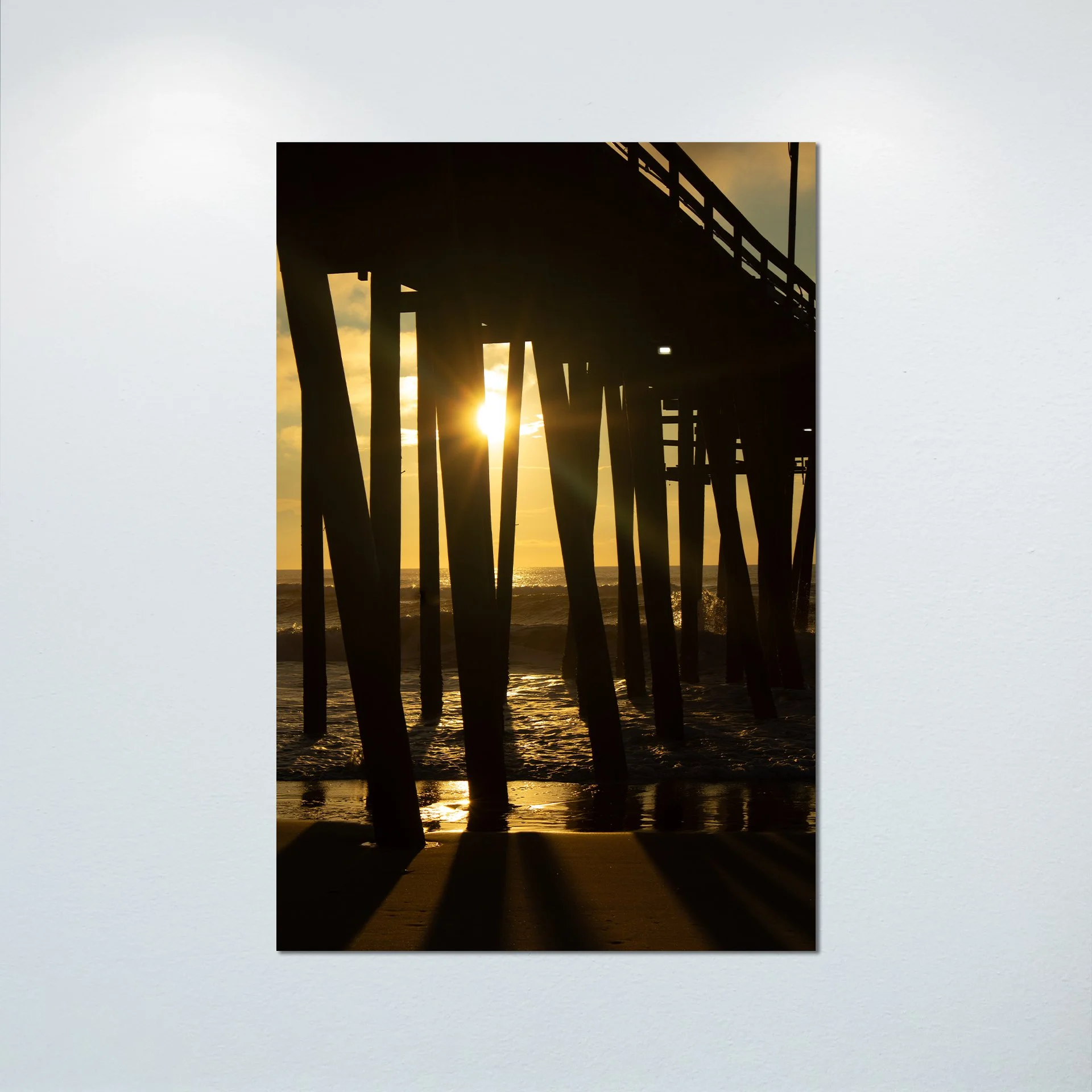 1:1 Rodanthe Pier Sunrise Flare- Poster & Canvas.jpg