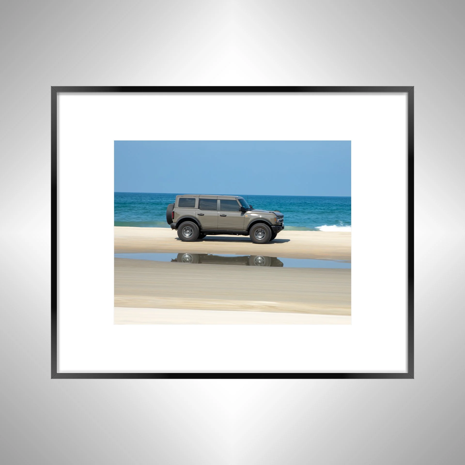 1:1 Beach Bronco in Carova with Reflection- Black Metal w: Border.jpg