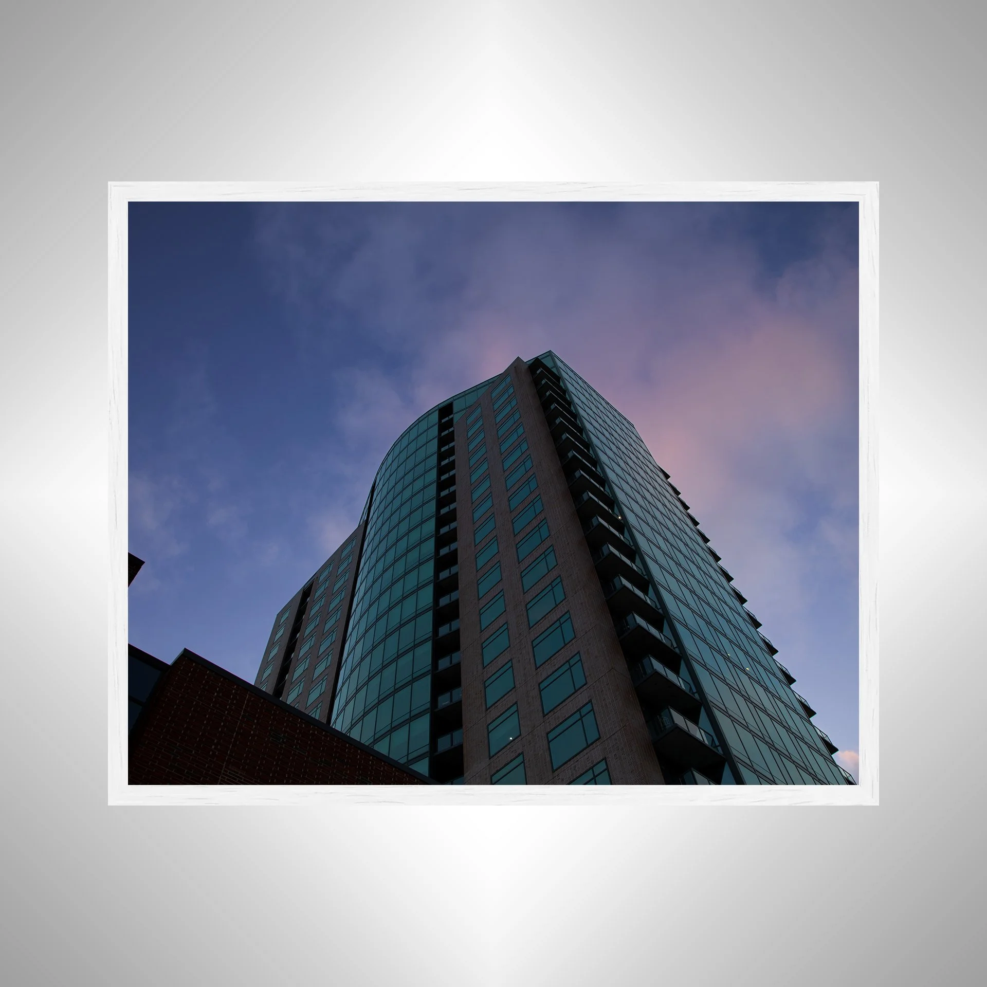 1:1 Norfolk, VA Sunset Behind Building- White Wood.jpg