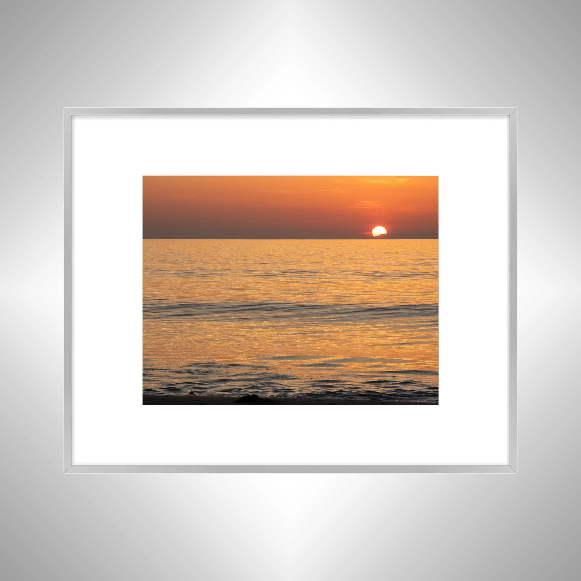1:1 Crab Watching Horizon in Duck, NC- Silver Metal w: Border.jpg