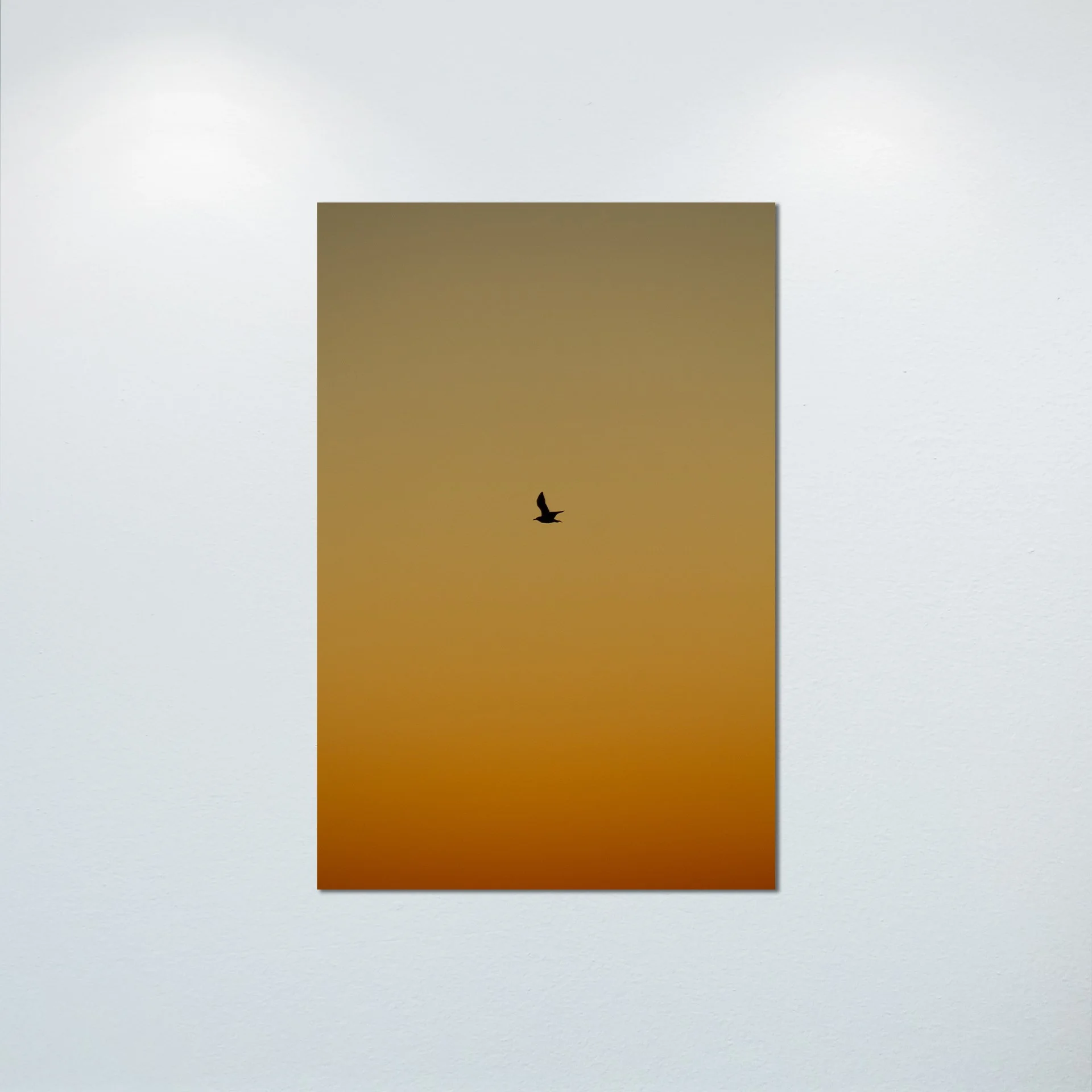 1:1 Seagull Silhouette Soaring North with Orange Gradient- Poster & Canvas.jpg