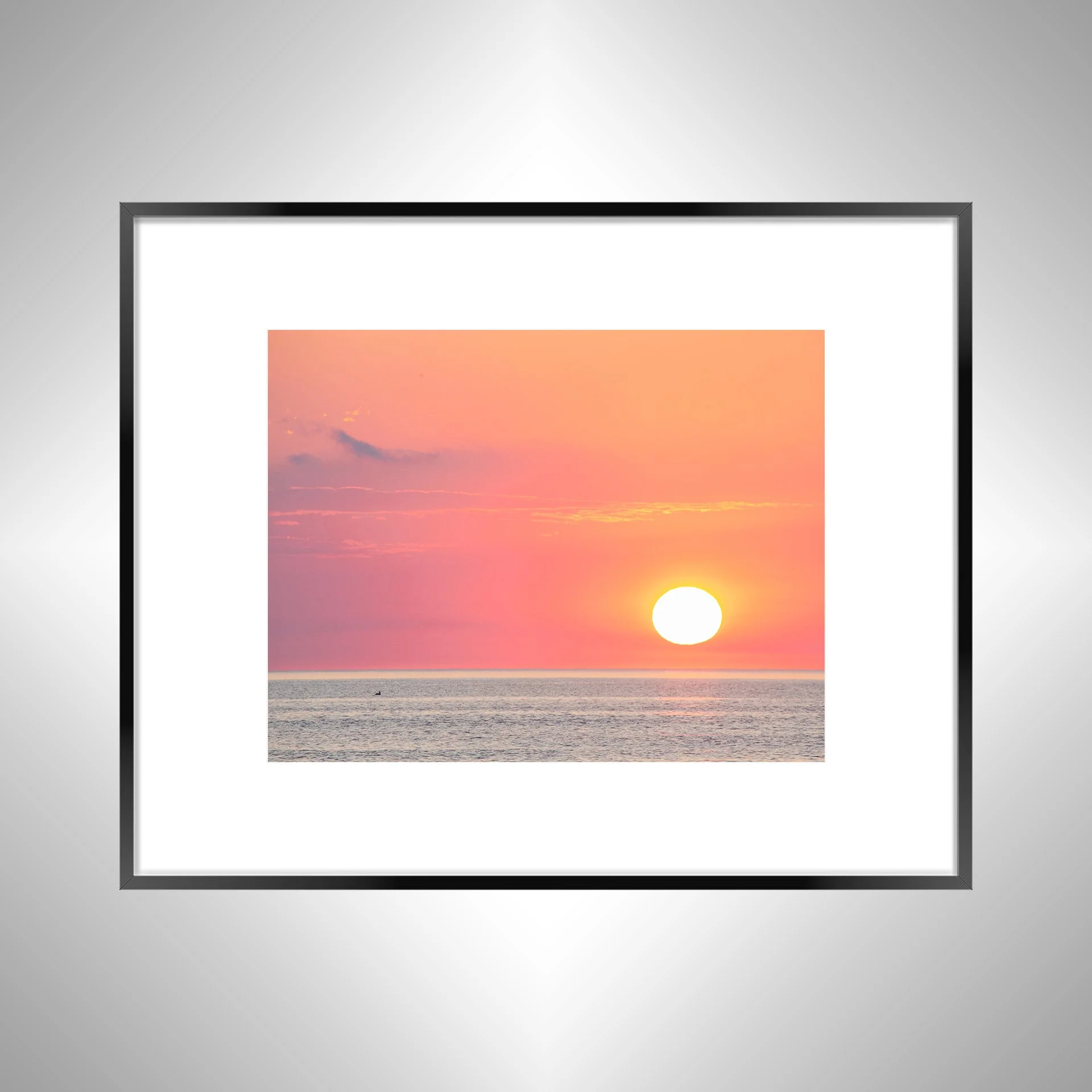 1:1 Pelican Watching Sunrise (Landscape)- Black w: Border.jpg