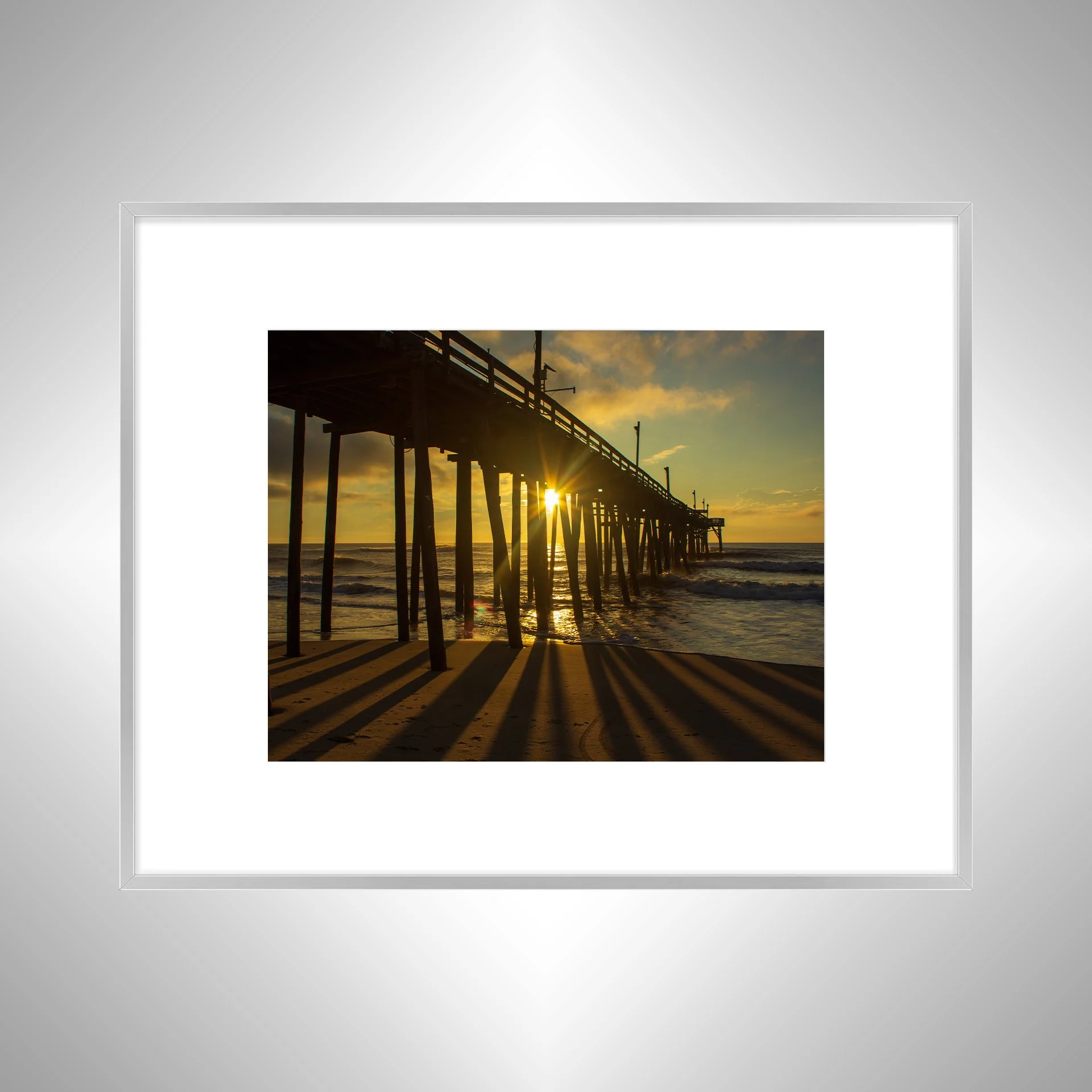 1:1 Sun Flare thru Rodanthe Pier- Silver w: Border.jpg