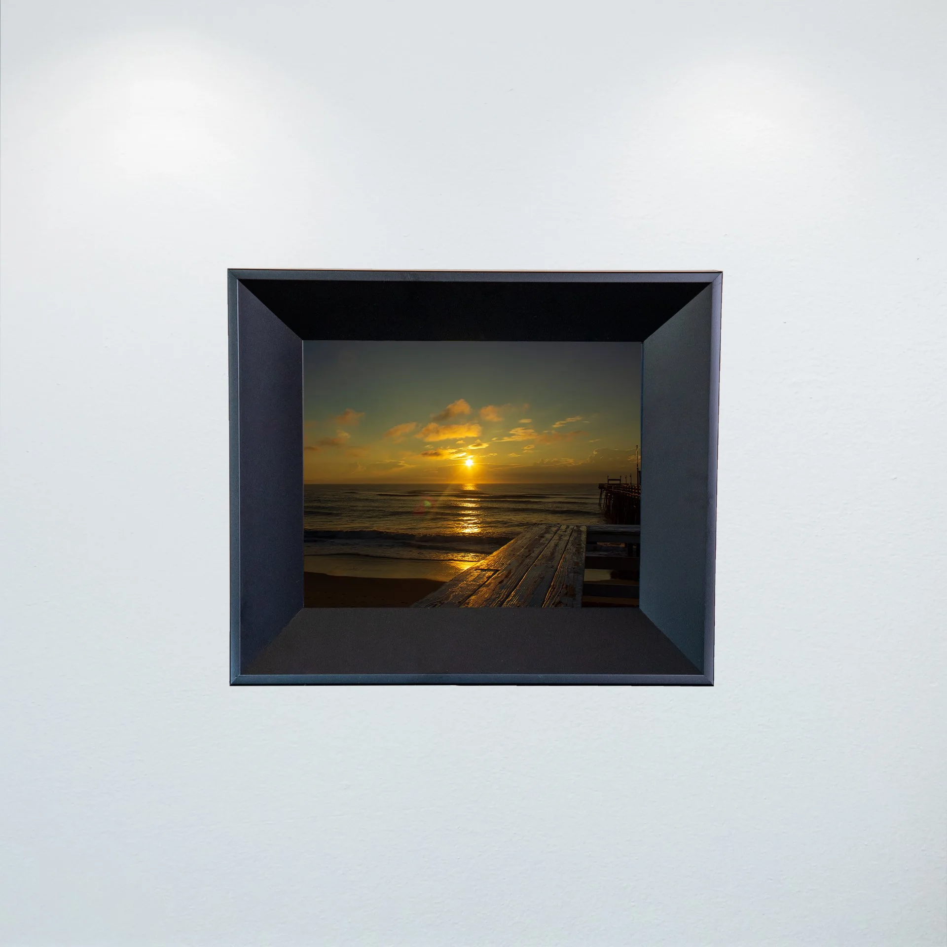 1:1 Sunrise Flare Reflection off Rodanthe Pier (Landscape)- Mini.jpg