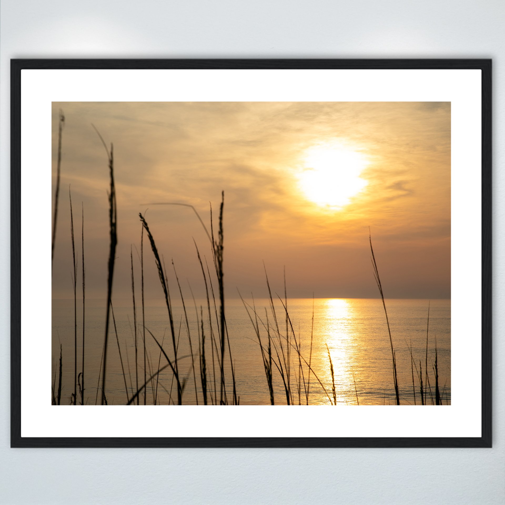 1:1 Sunrise Reflection thru Dunegrass- Wood w: Border.jpg