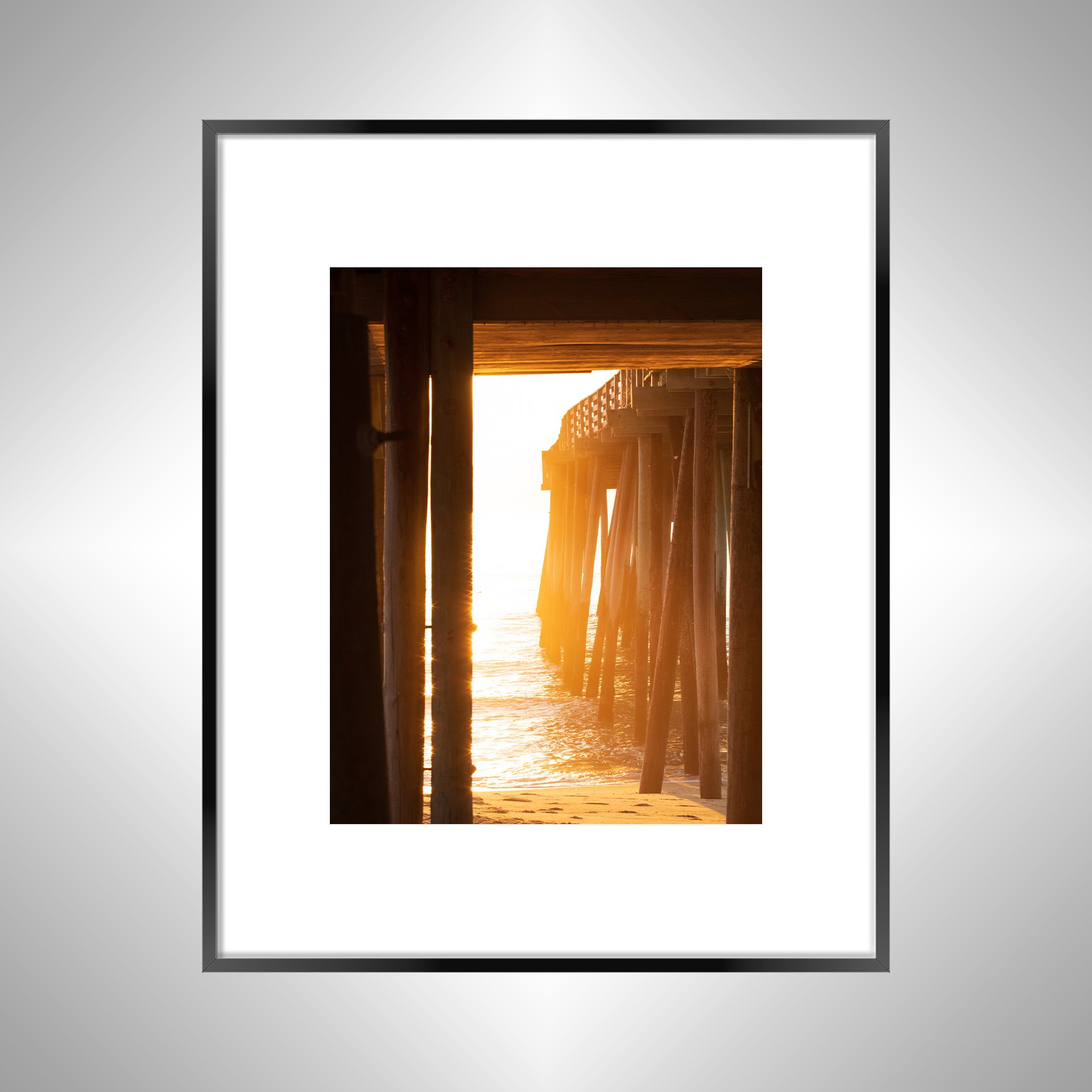 1:1 Rodanthe Pier Sunrise Sparkles- Black w: Border.jpg