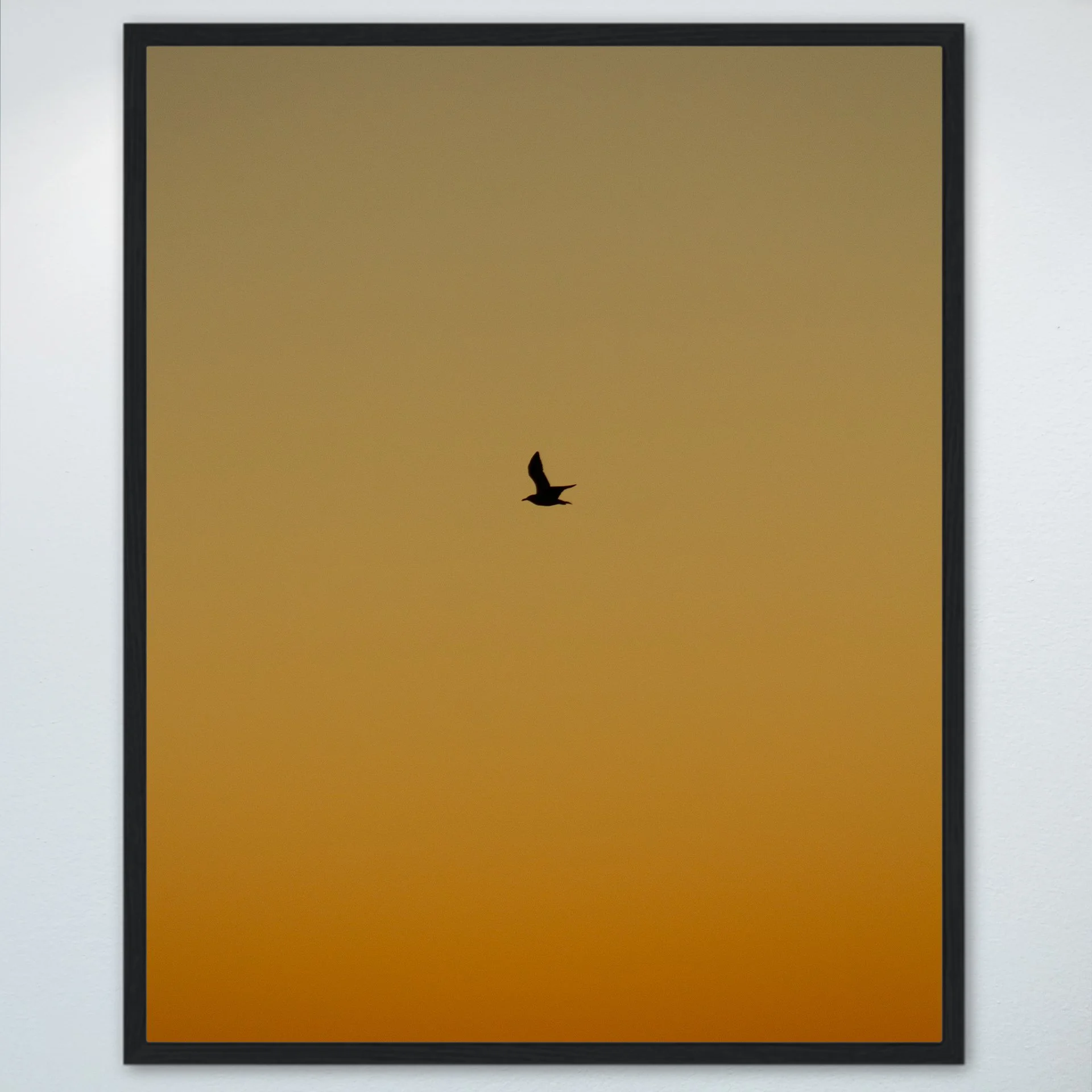 1:1 Seagull Silhouette Soaring North with Orange Gradient- Wood.jpg