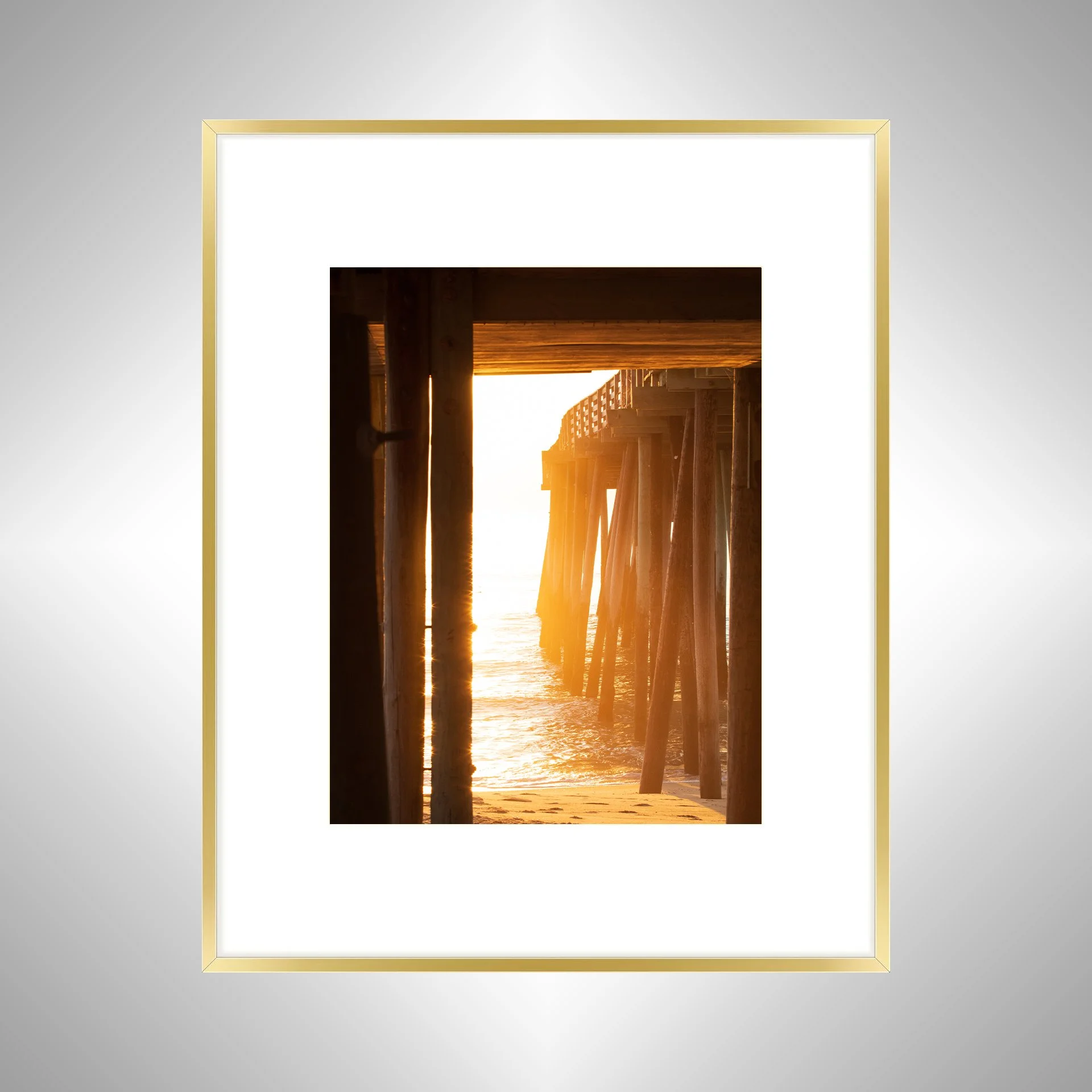 1:1 Rodanthe Pier Sunrise Sparkles- Gold w: Border.jpg