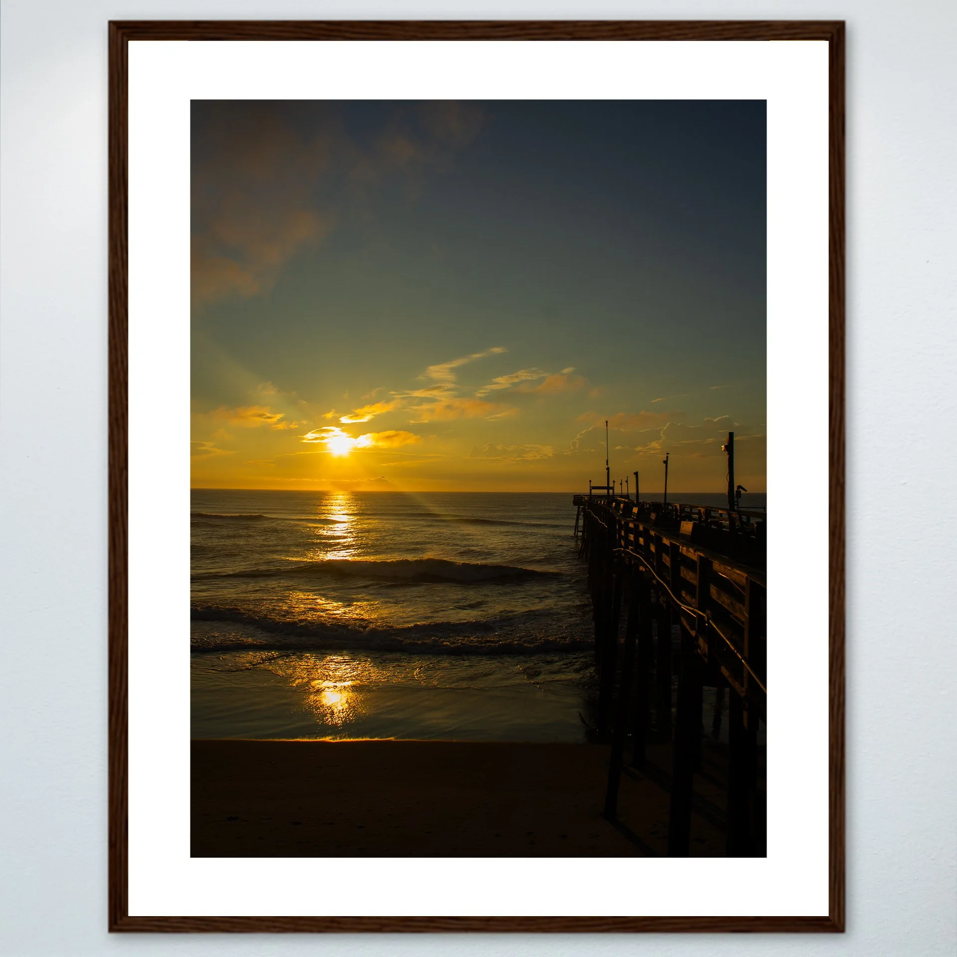 1:1 Sunrise at the Rodanthe Pier- Wood w: Border.jpg