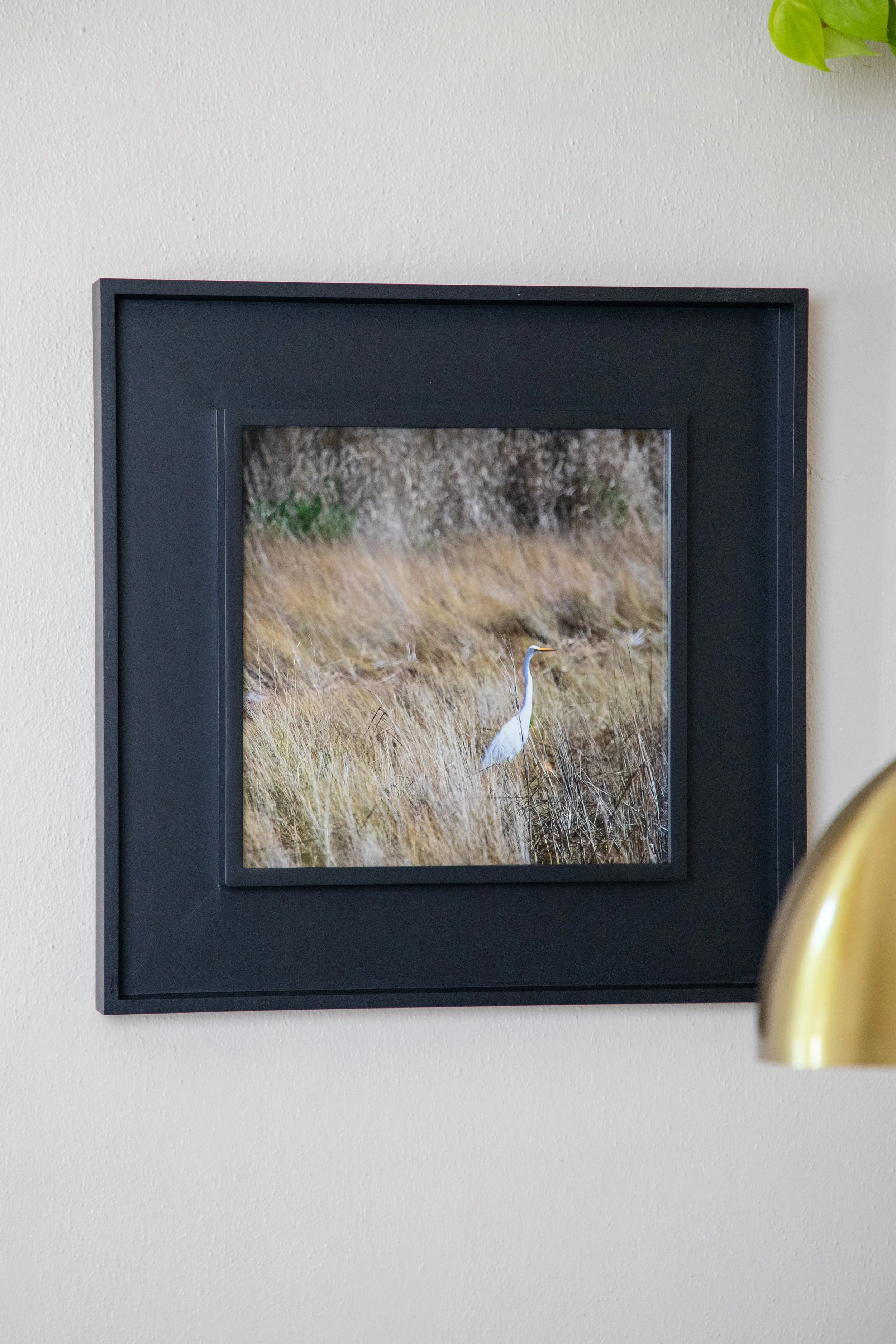 On Hand- 1:10 Sitting Egret  in Window Wood Frame7.jpg