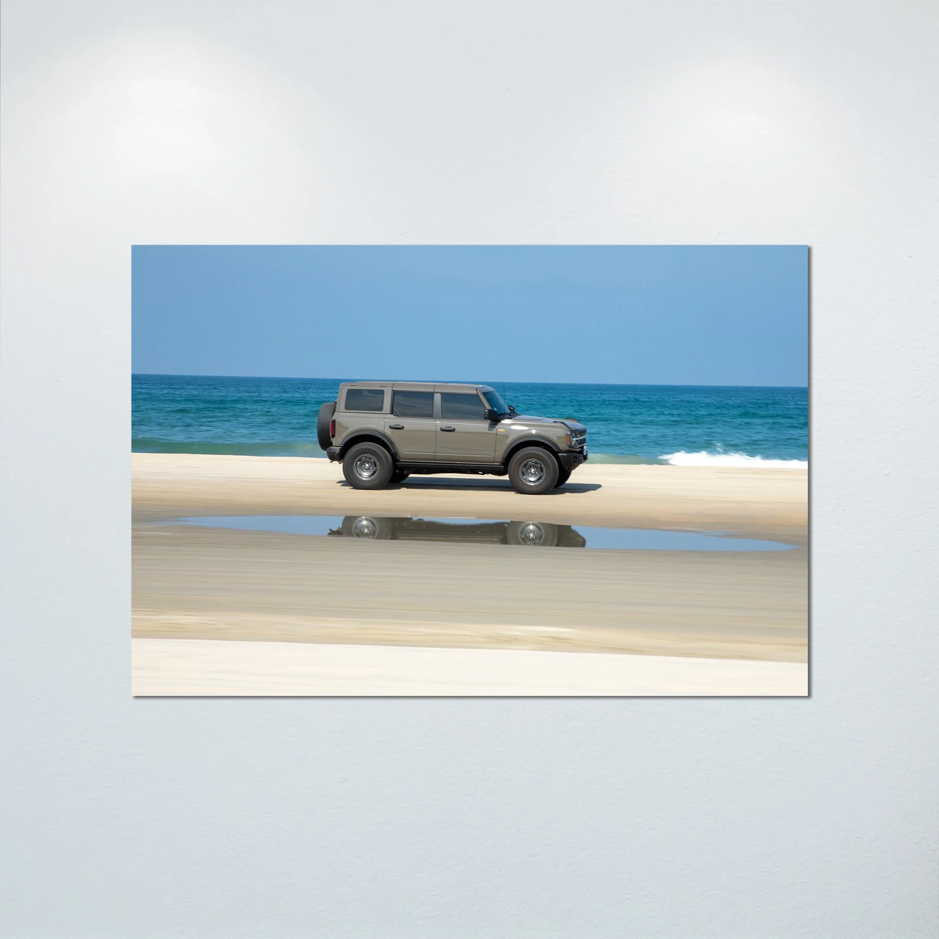 1:1 Beach Bronco in Carova with Reflection- Poster & Canvas.jpg