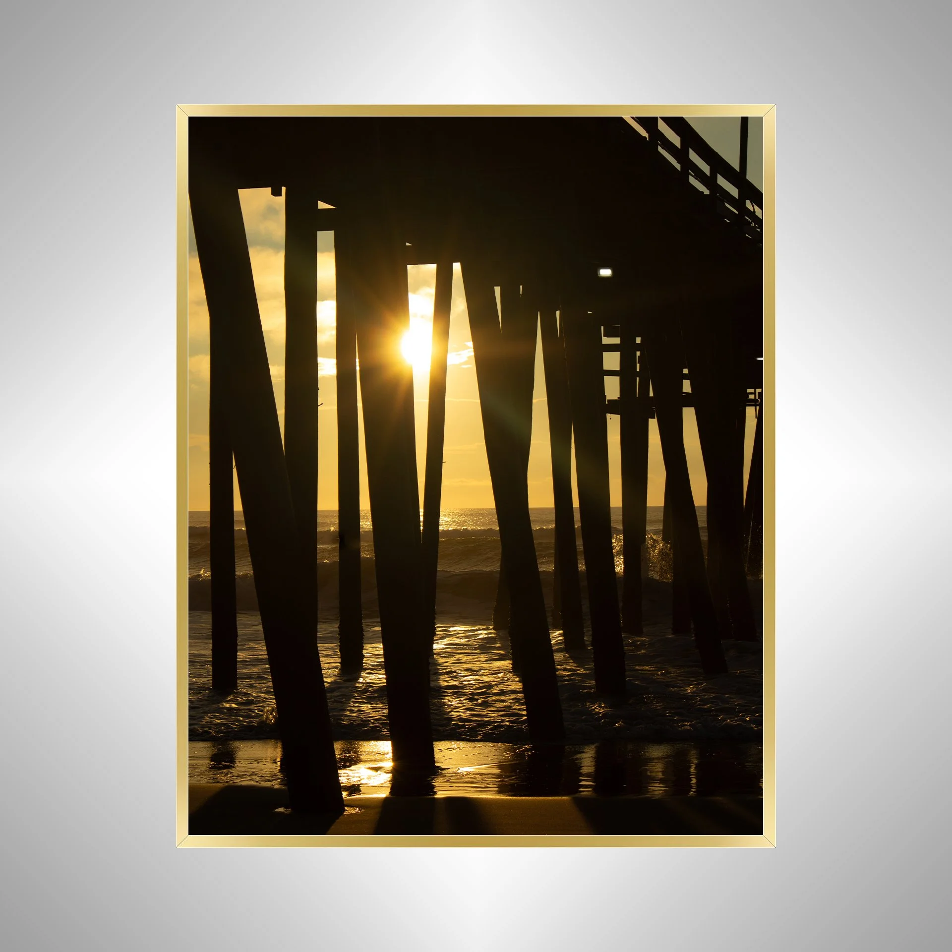1:10 Rodanthe Pier Sunrise Flare- Gold.jpg