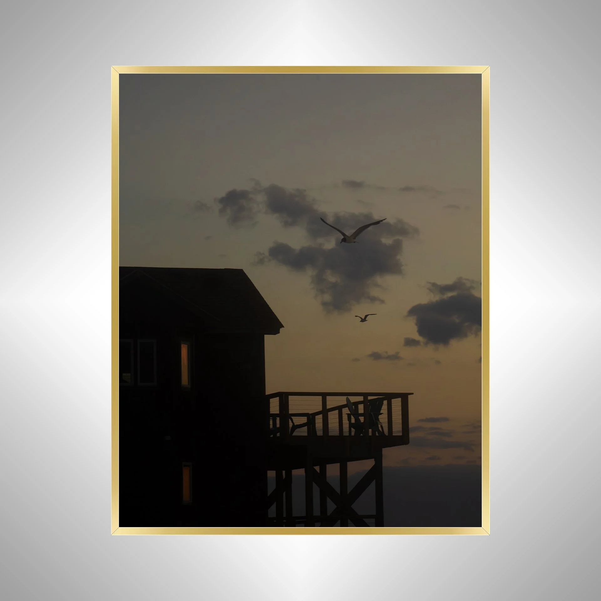 1:1 Seagulls Flying by now Fallen Oceanfront House in Rodanthe- Gold.jpg