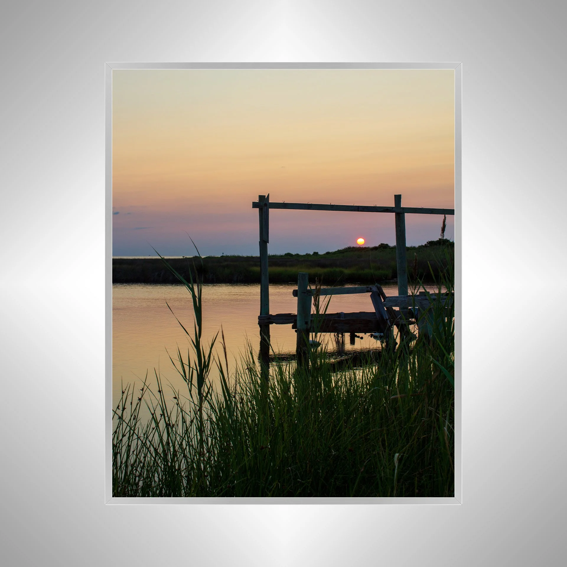 1:1 Nags Head Sunset on the Sound- Silver Metal.jpg
