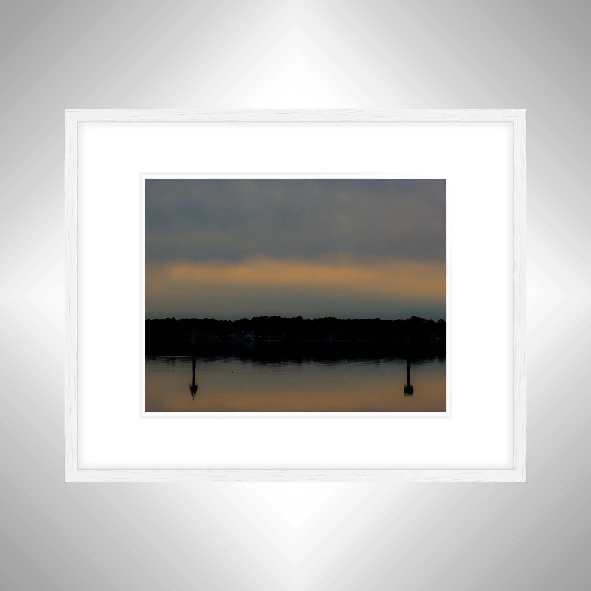 1:1 Eerie Sunrise on the Lafayette River- White Wood w: Border.jpg