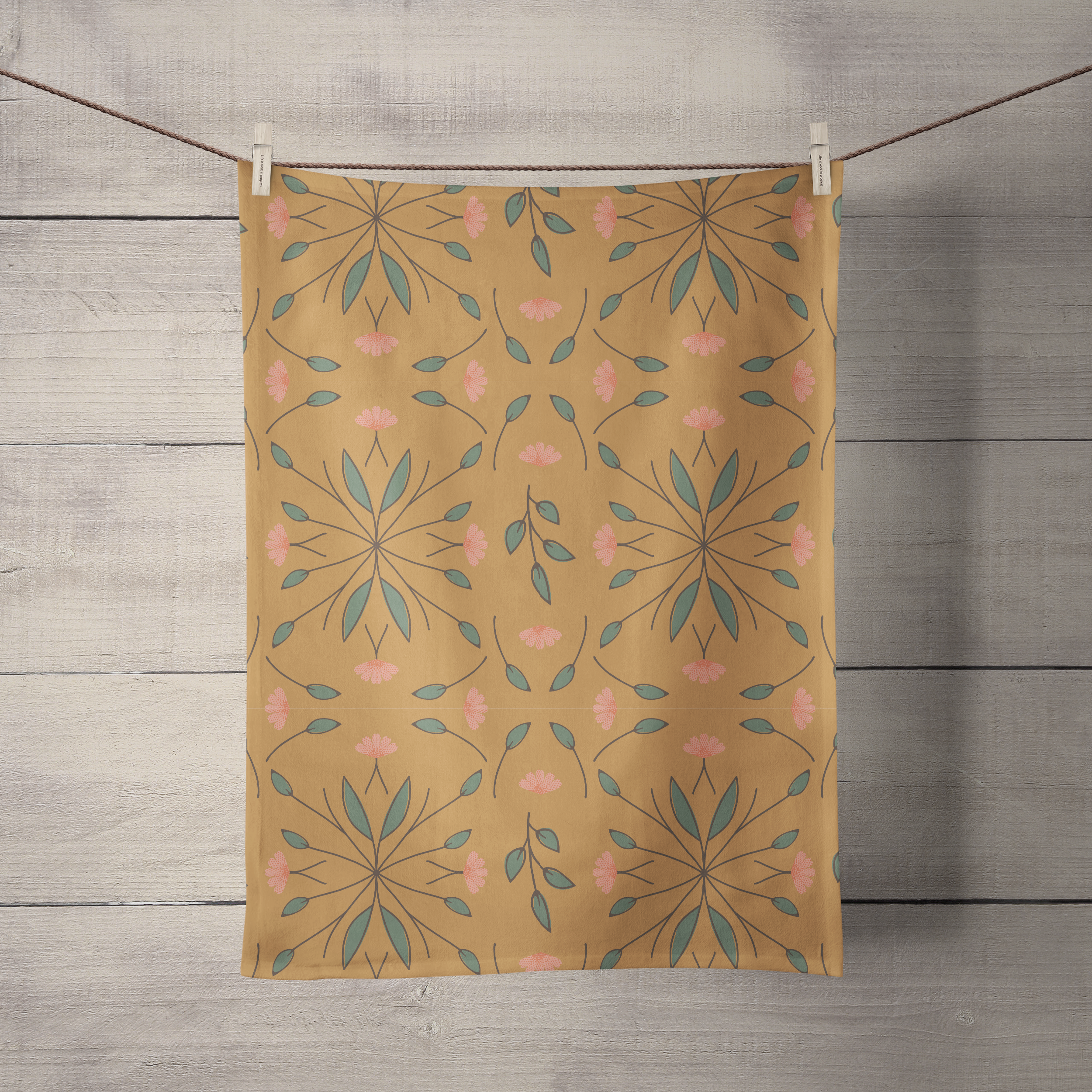 Reflective Vines Tea Towel