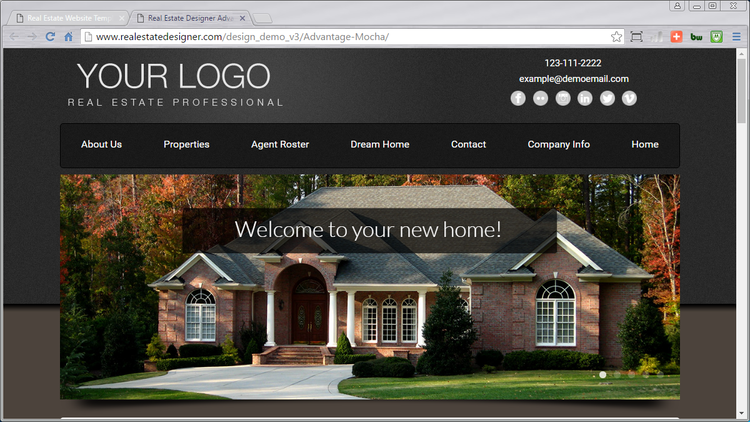 Branded property website mockup